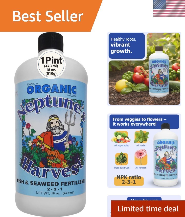 Fish & Seaweed Liquid Fertilizer 2-3-1 – 18oz Pint – Plant Food for Garden – …