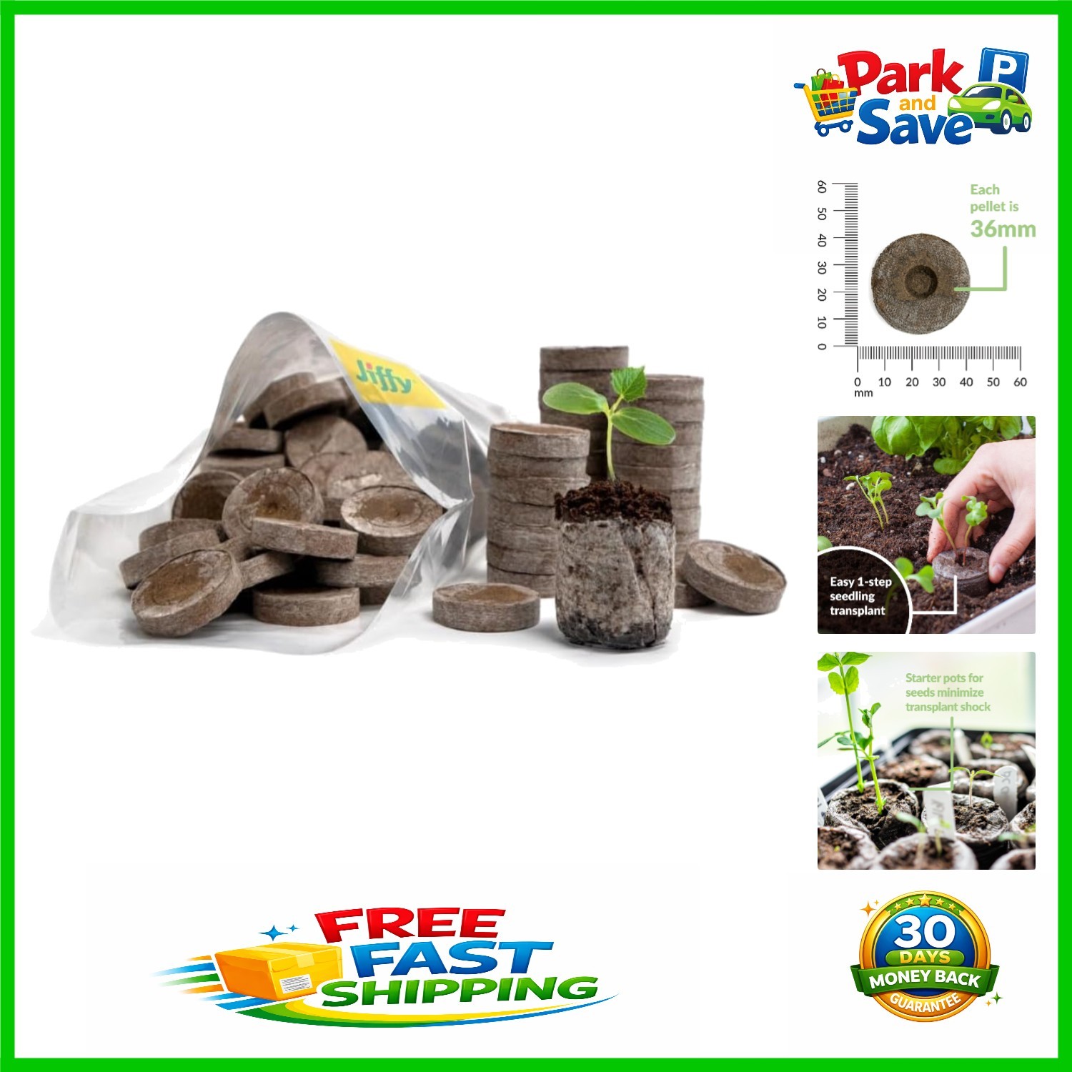 100 Count 36mm Peat Soil Pellets – Indoor Seed Starting Plugs for Easy Gardening