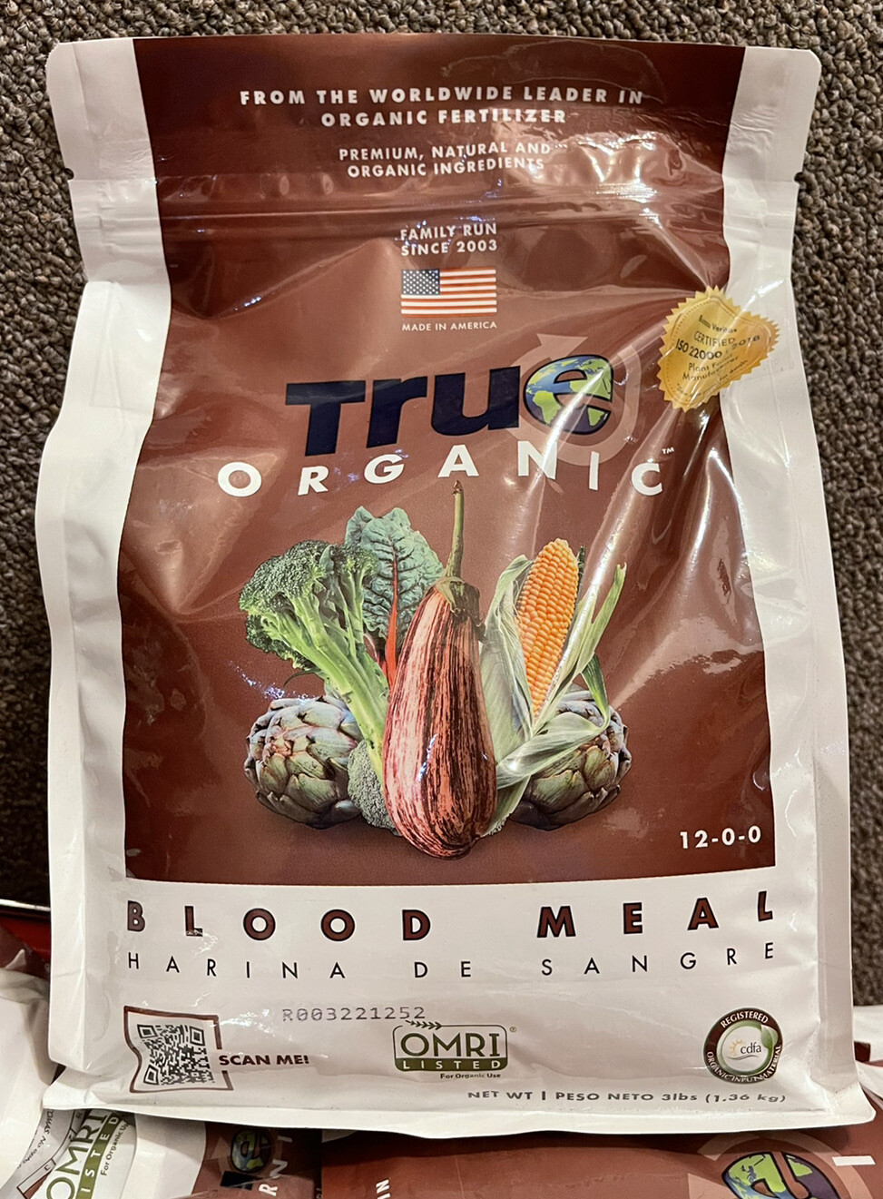 True Organic Plant Foods – Organic Blood Meal – CDFA, OMRI Gardening, 3lbs