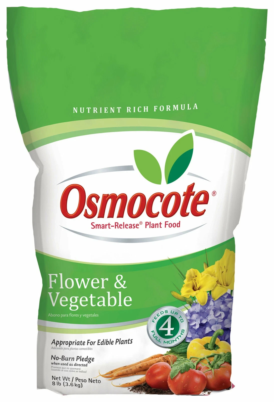 Osmocote Smart-Release Plant Food for Flower and Vegetable, 8lb Bag, New S7