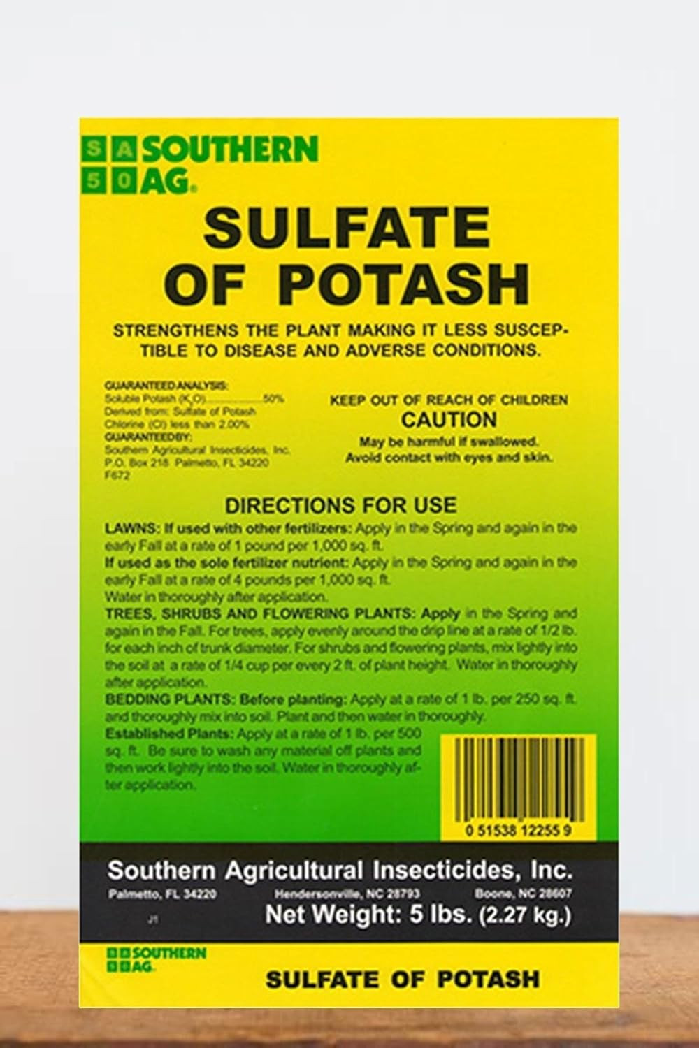 Southern Ag Sulfate of Potash 0-0-50, 5 LB Size: 5 LB