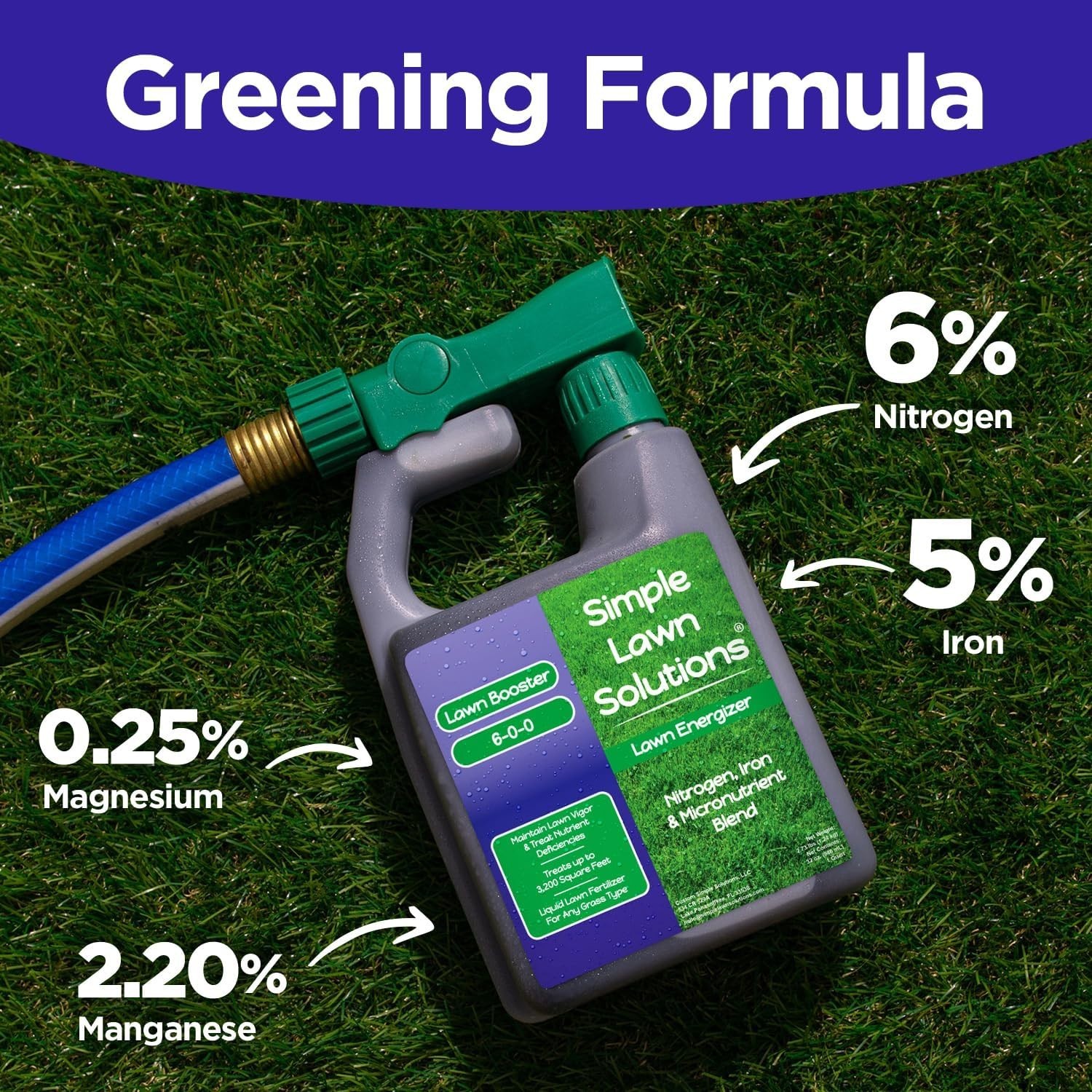 Commercial Grade 32 Oz Lawn Fertilizer – Iron & Nitrogen for Lush, Healthy Lawns
