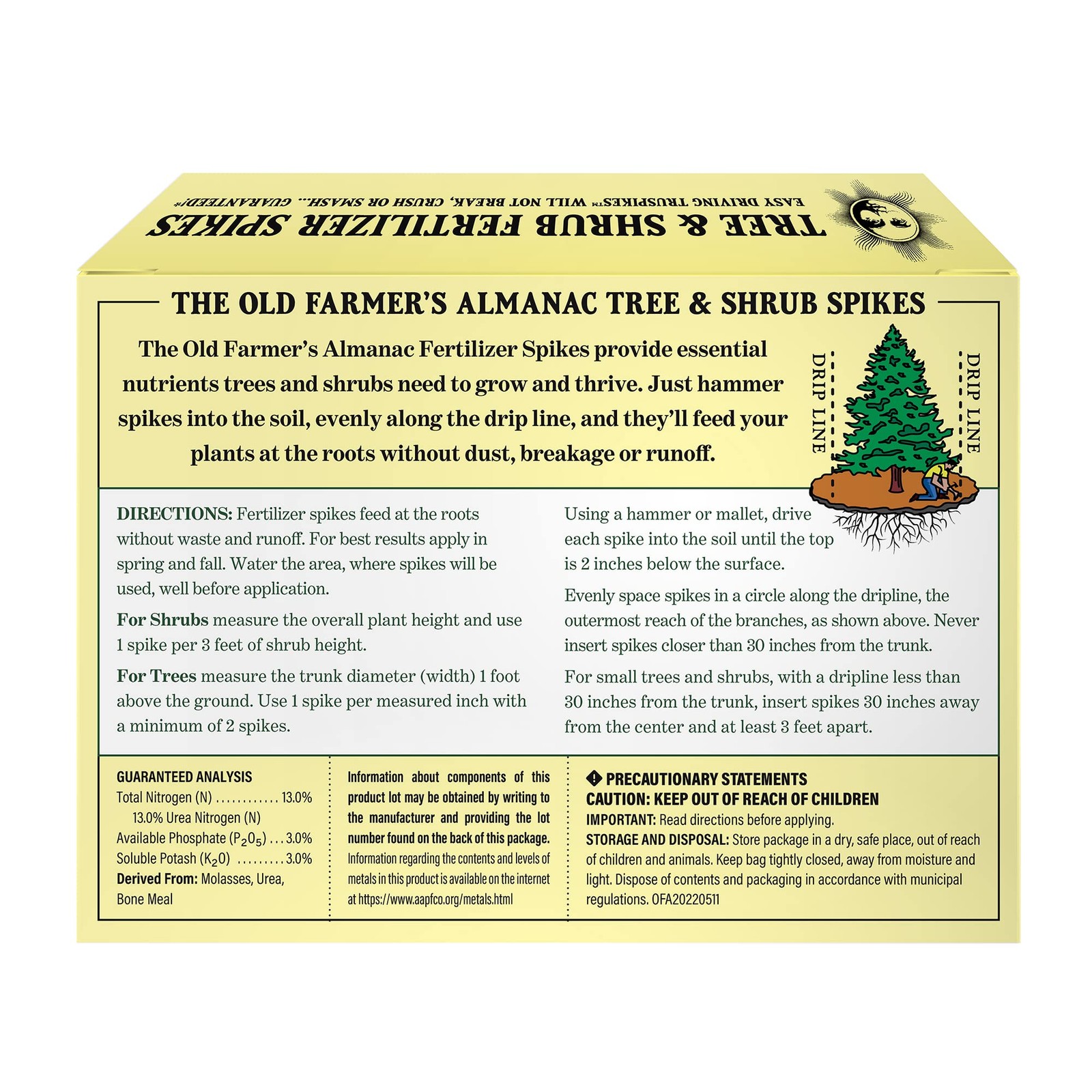 Tree & Shrub Fertilizer Spikes (Box of 24 Spikes – 6 Lbs) (OFA-FS1333-24)