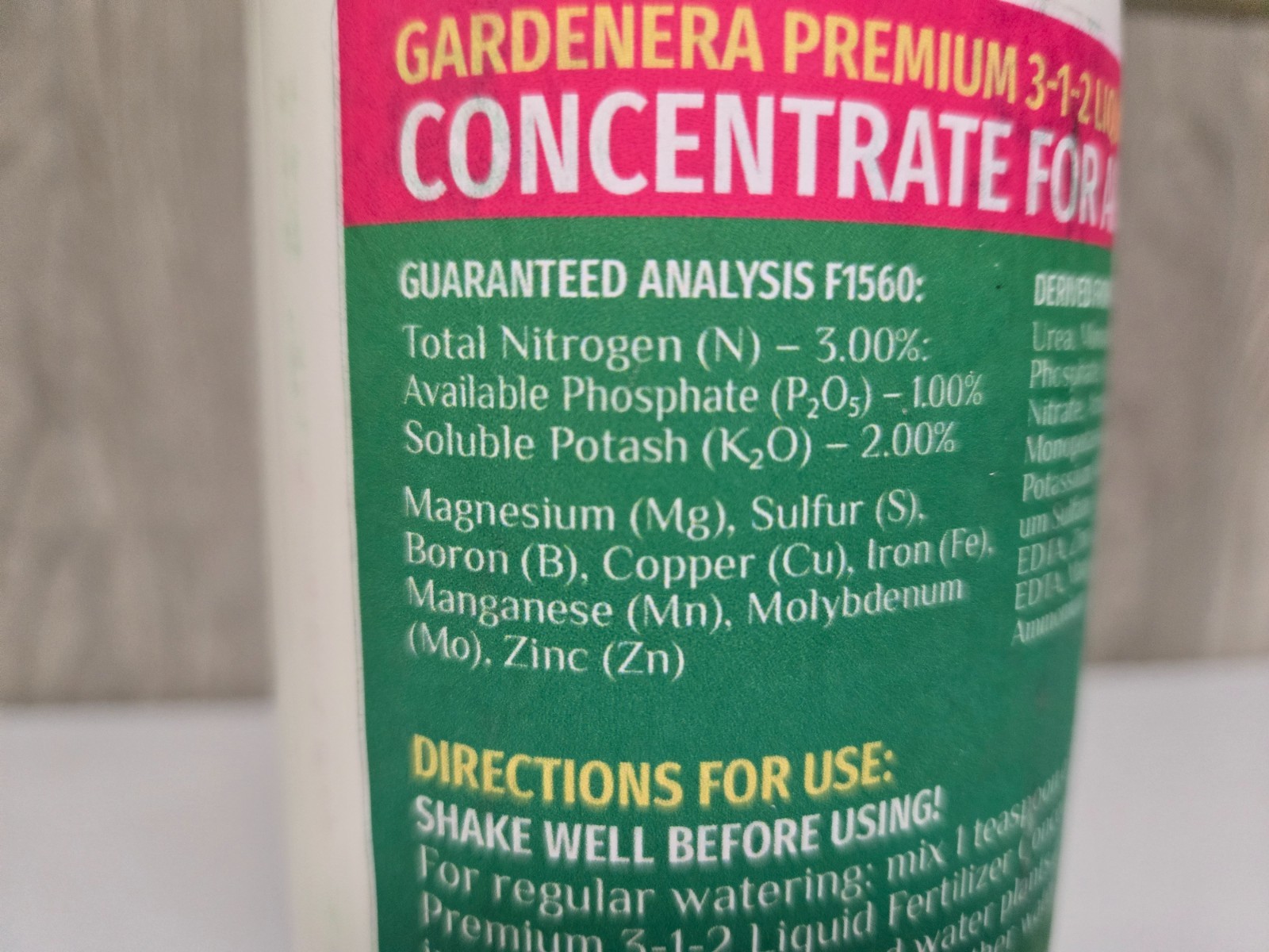 Gardenera 32oz Liquid Aloe Vera Plant Fertilizer Food 3-1-2 Organic Concentrate