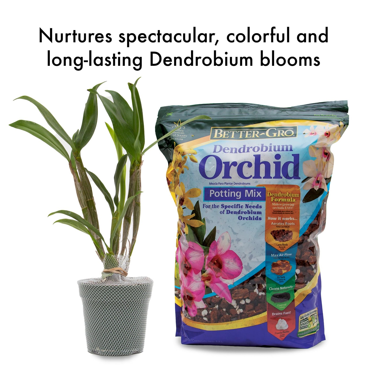 Dendrobium Orchid Potting Mix 8 Quart Natural Soil Blend for Orchids
