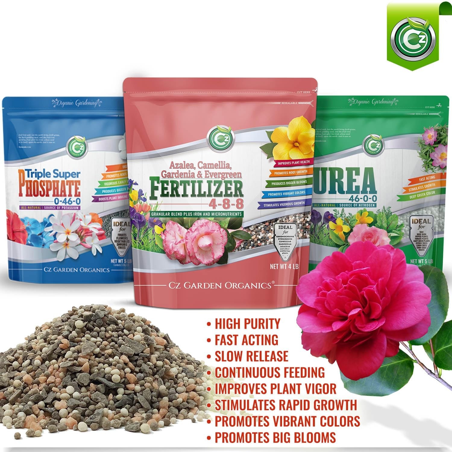 4-8-8 Fertilizer for Azaleas, Camellias, Gardenias & Evergreens – NPK + Micronut