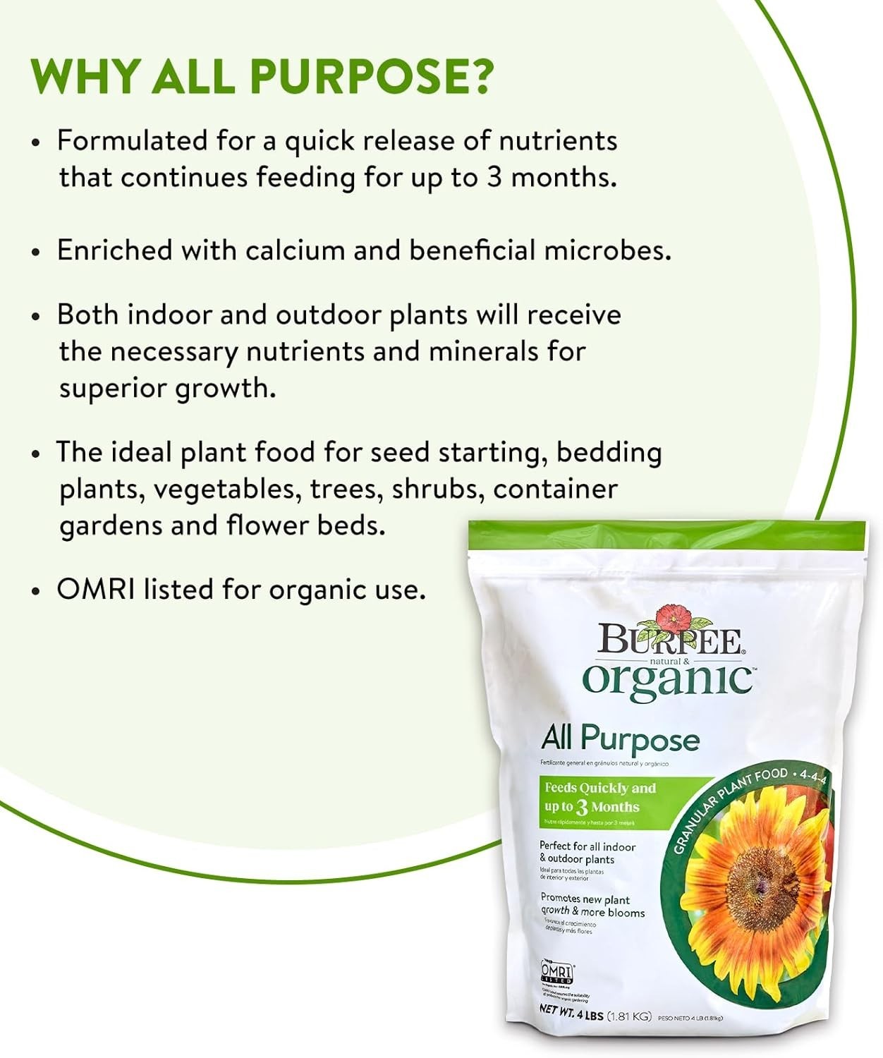 Organic Plant Food Granules 4Lb for Vegetables Flowers Seed Starting