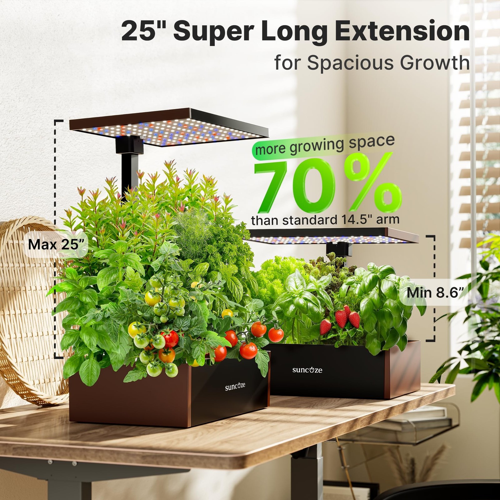 SUNCOZE 20 Pods Hydroponics Growing System Kit, Indoor Herb Garden with 30W L…