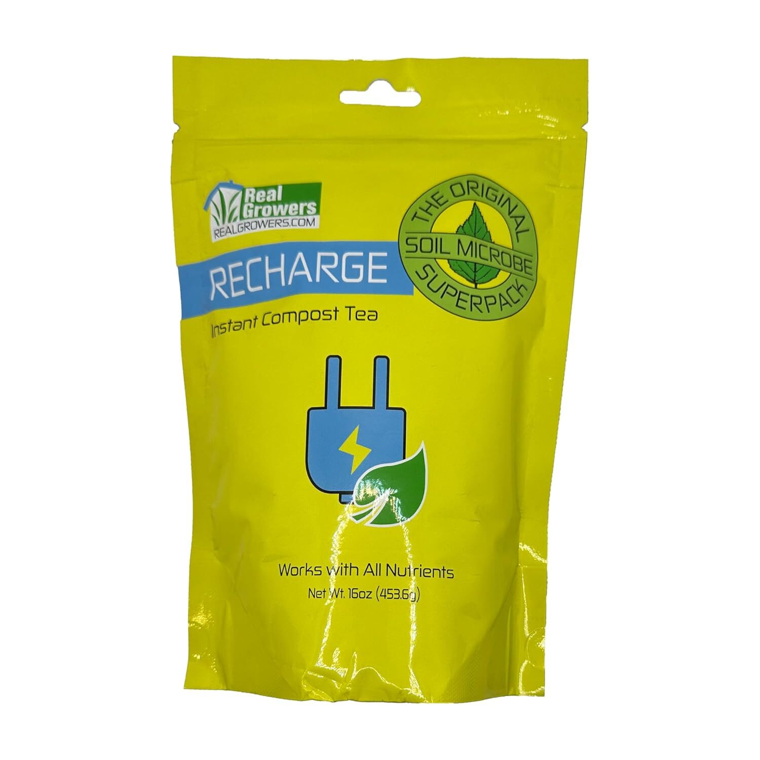 Real Growers Recharge – Soil Microbes for Plant Growth – 16 oz.