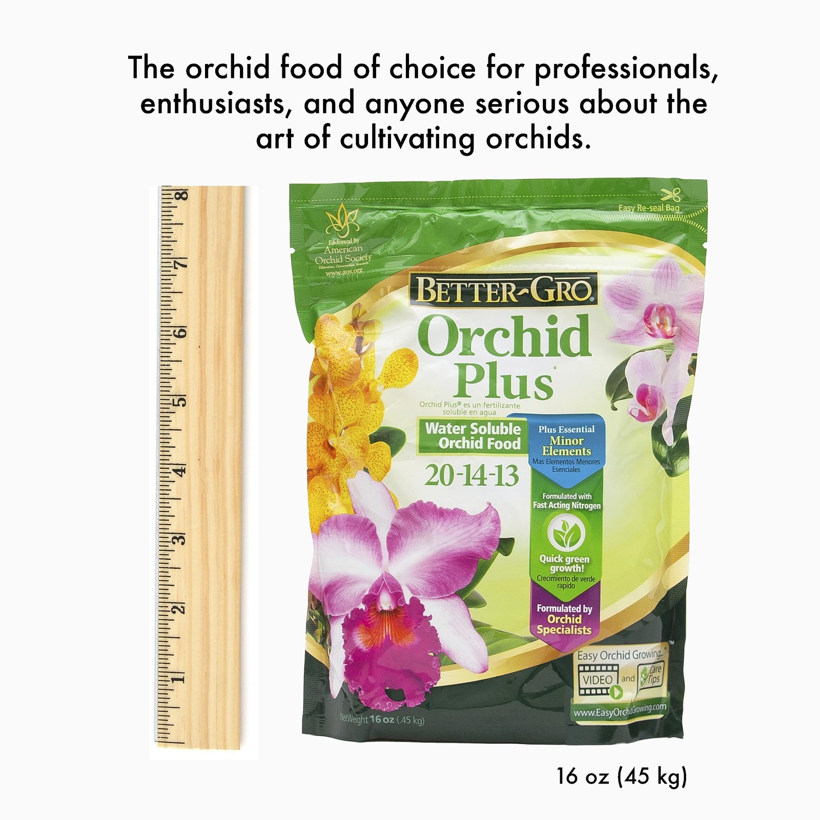 Orchid Plus 20-14-13 – Urea-Free Orchid Fertilizer for Vigorous Growth, Water…
