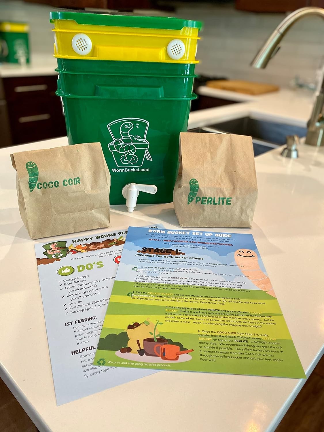 Worm Bucket Indoor Composting Starter Kit – Small 10Q Worm Farm Classrooms