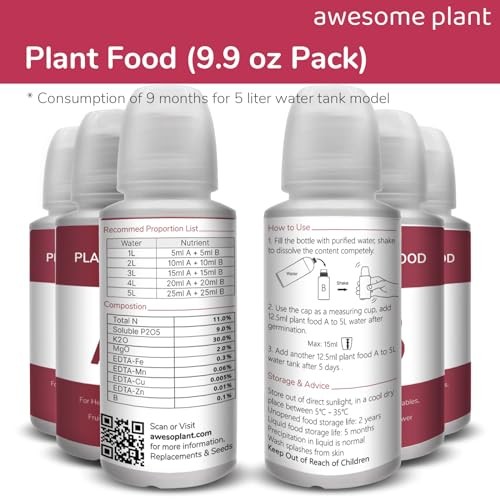 600ml Hydroponic Plant Food A&B Nutrient Fertilizer 6 Pack for Gardens