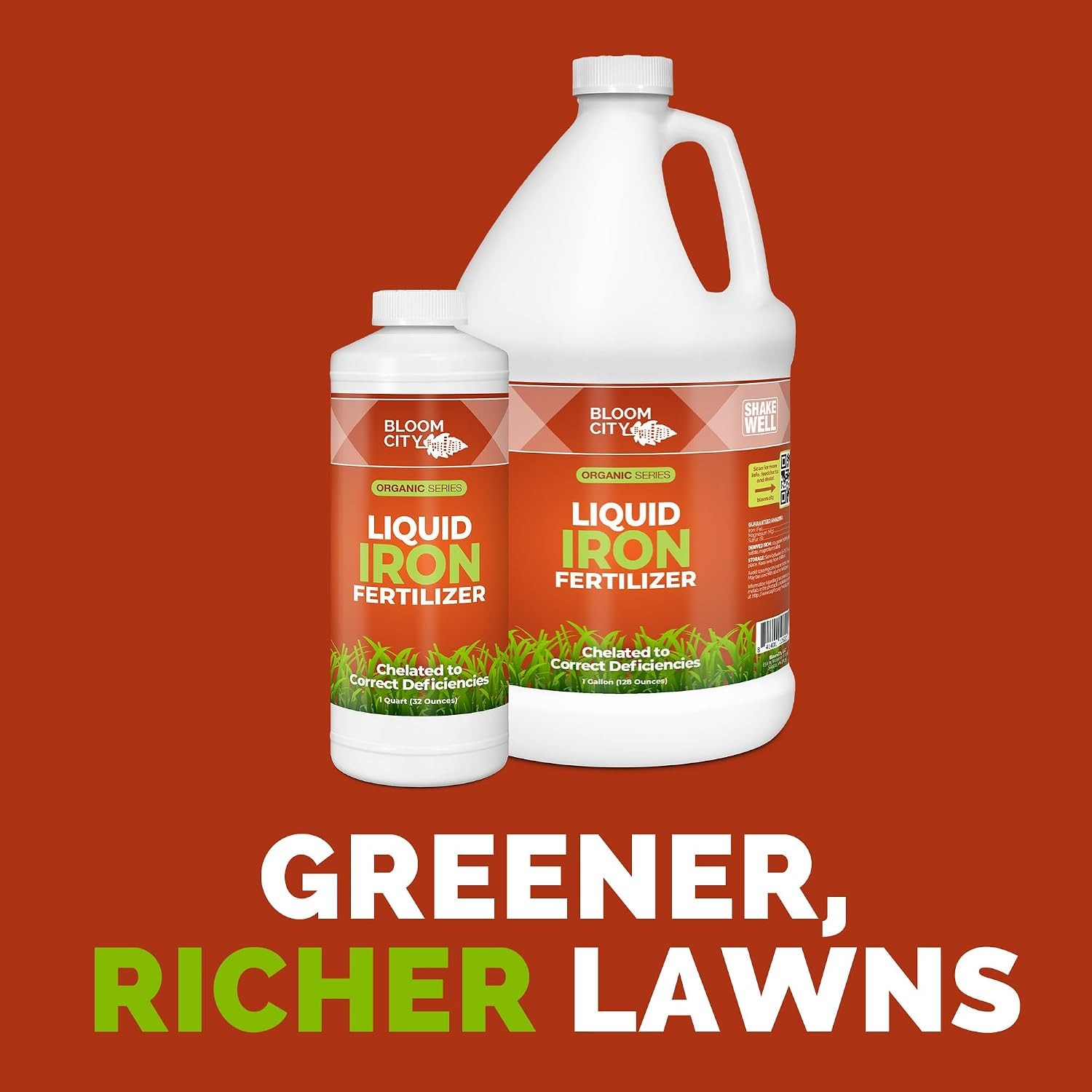 Chelated Liquid Iron Supplement 8oz Organic for Lawns & Plants with Plant Growth