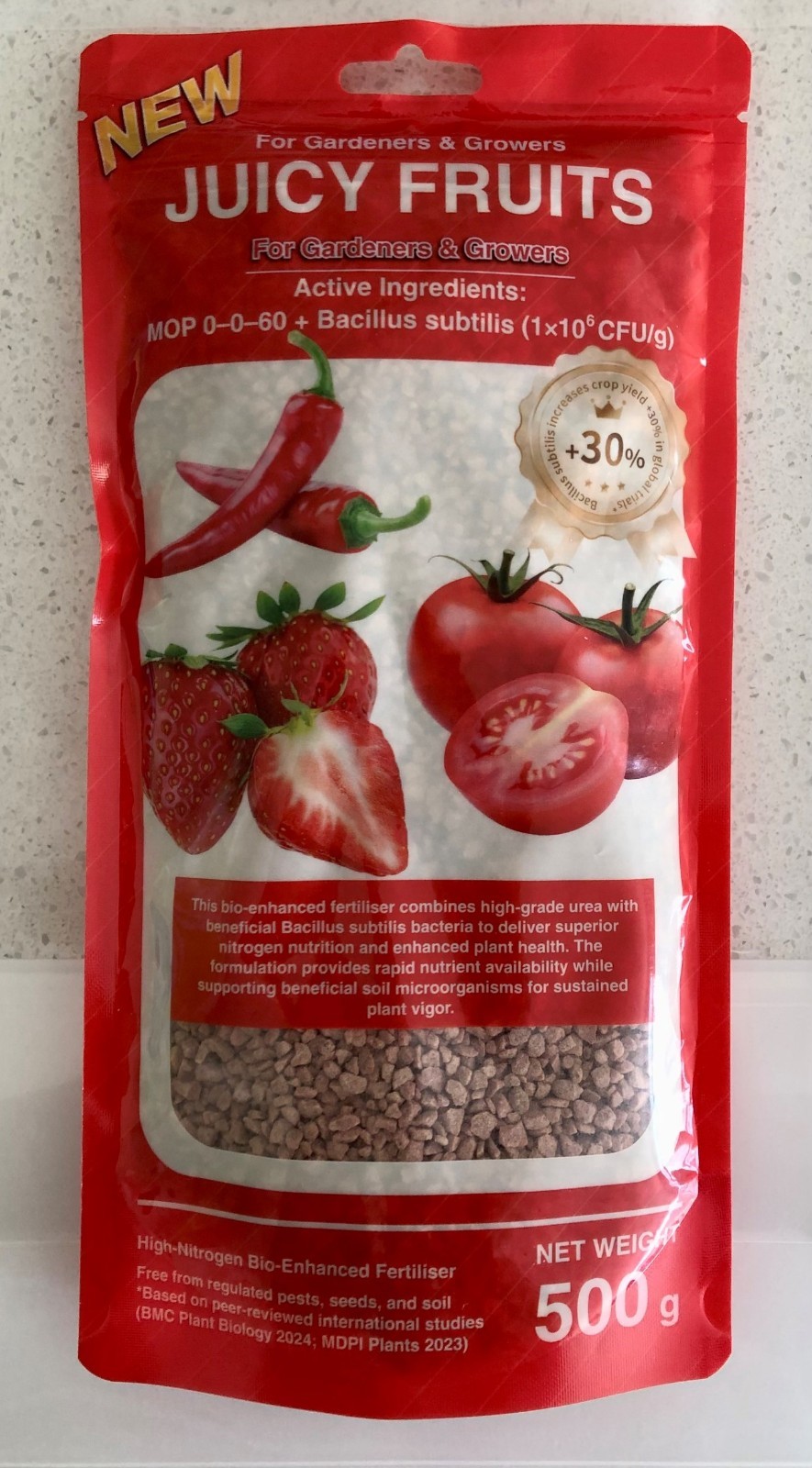 Fertiliser K0:0:60 + B. subtilis – Super Boosts Fruit Ripening & Sweetness 500g