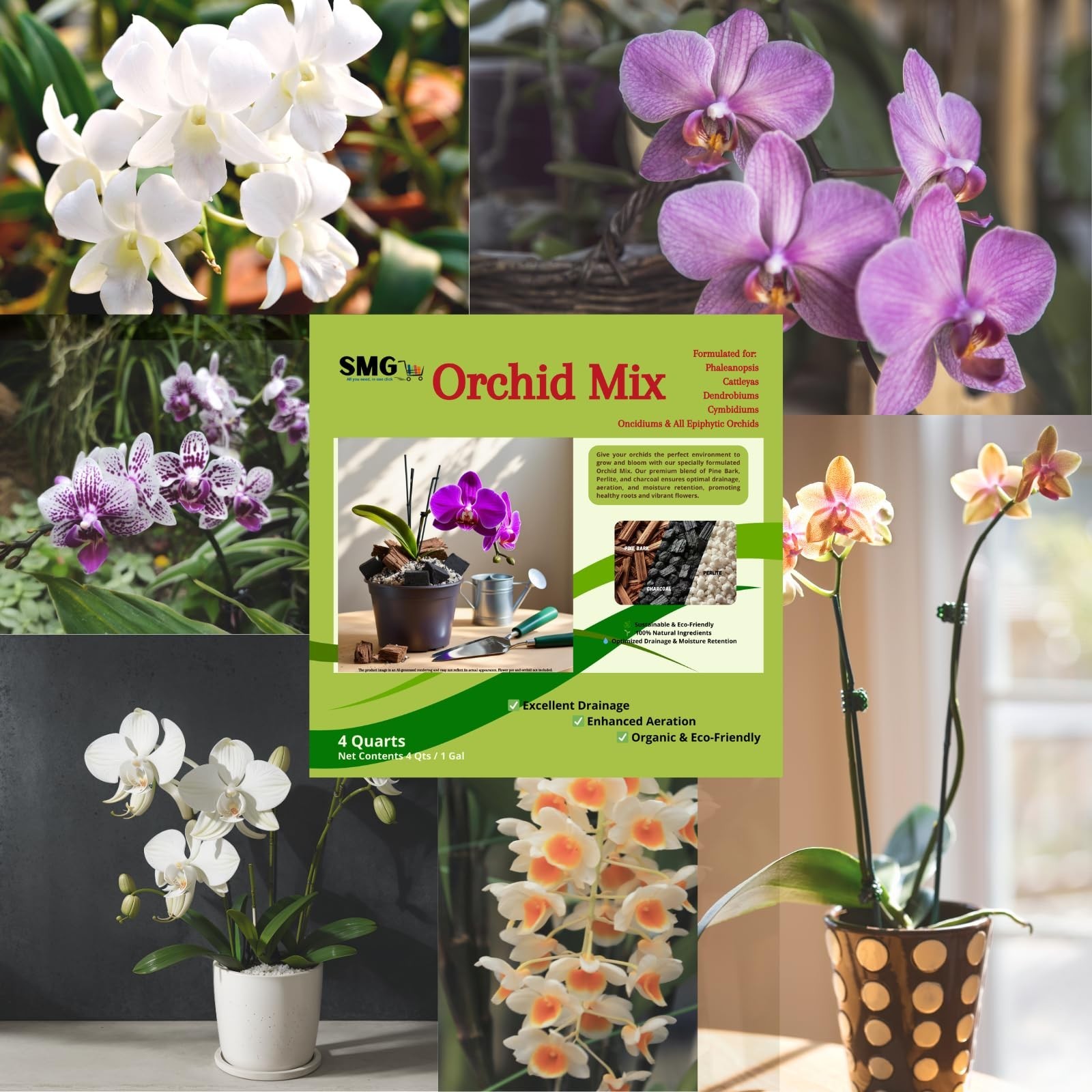 SMG Premium Orchid Potting Soil Mix – Professional Grade Handcrafted Blend