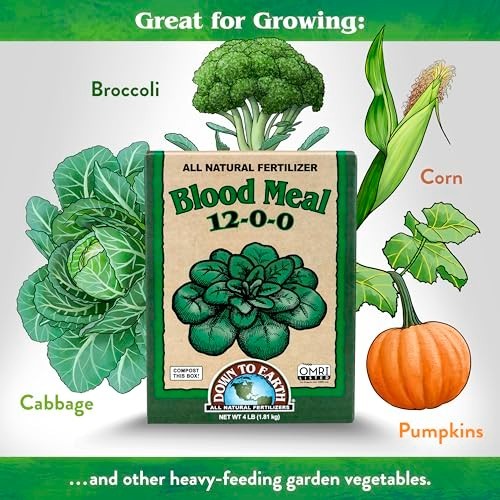 Blood Meal Fertilizer 12-0-0 5 lb Organic Nitrogen Plant Food for Vegetables