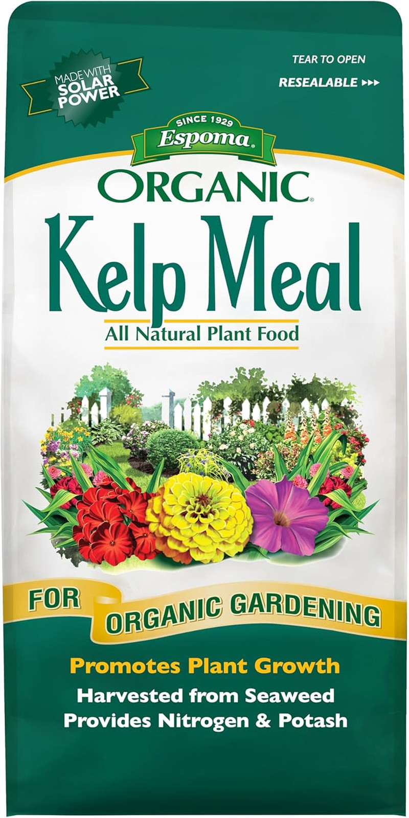 Organic Kelp Meal 1-0-2 Plant Food and Soil Conditioner; All-Natural Cold-Water