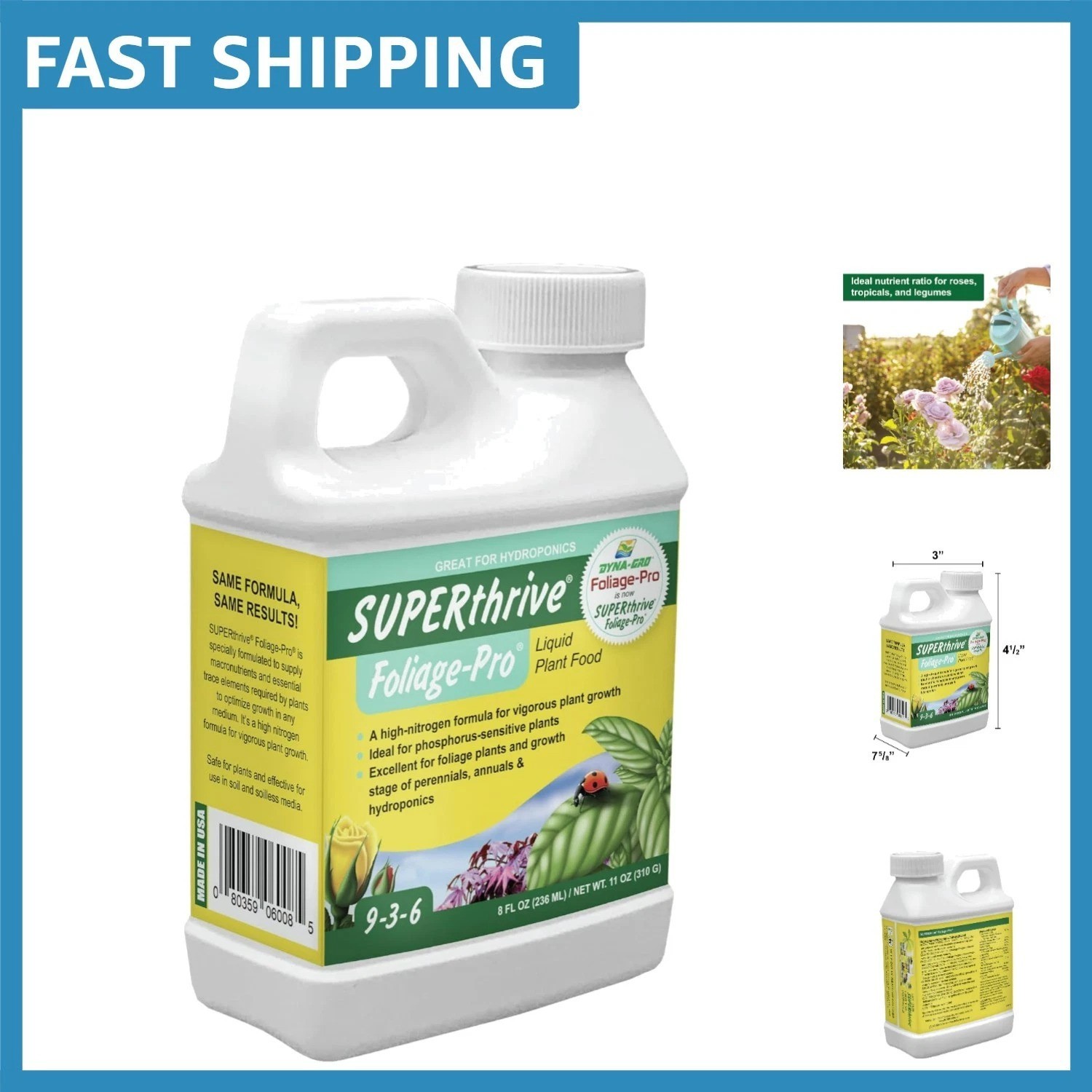 Foliage Pro 8 oz – High Nitrogen Plant Fertilizer for Tropical Plants