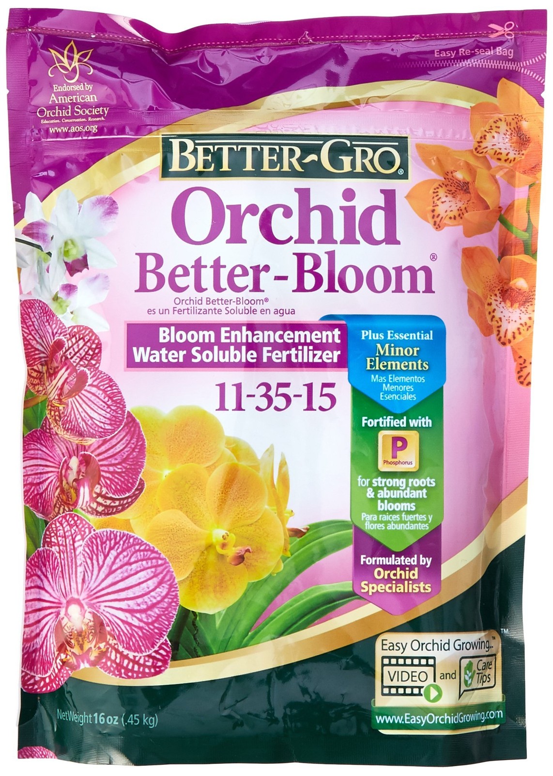 Sun Bulb Company 8305 Better Gro Orchid Plus Bloom Booster Fertilizer, 16-Ounce