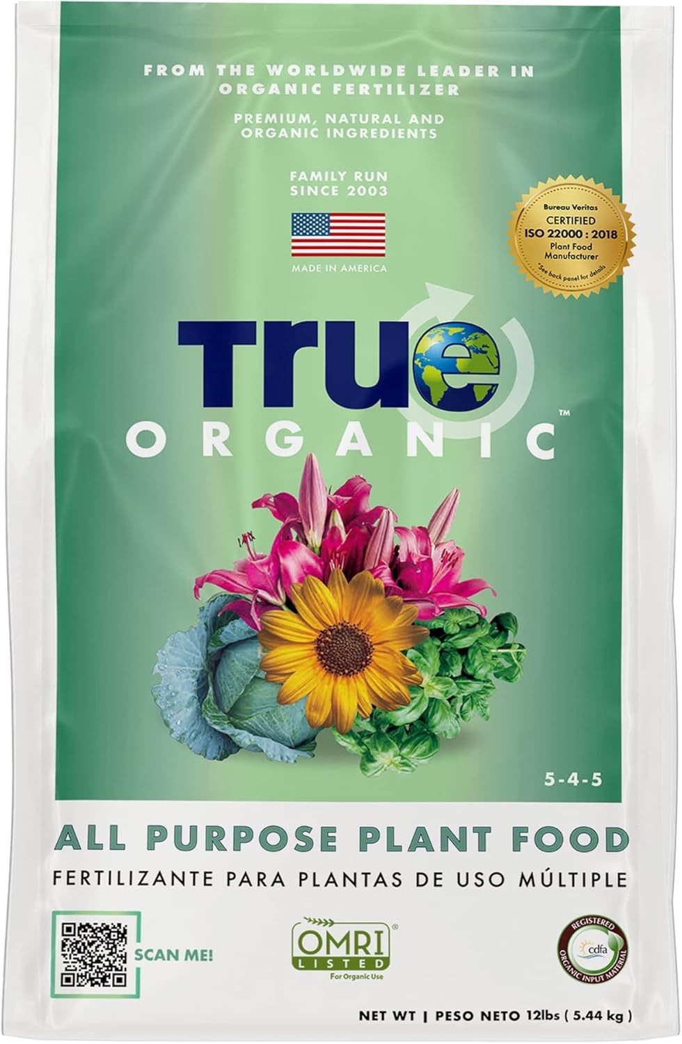 True Organic All Purpose Plant Food – Organic Fertilizer for Fruits, Vegetables,