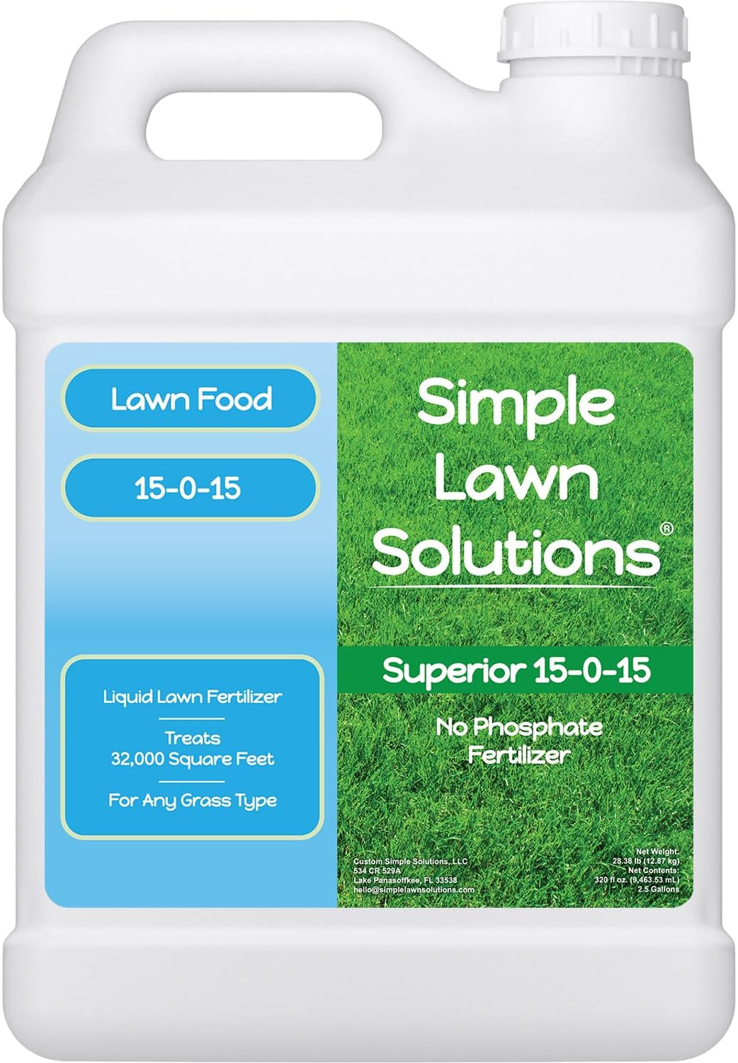 Superior 15-0-15 Liquid Lawn Fertilizer – Lawn Food for Growth & Green – Nitroge
