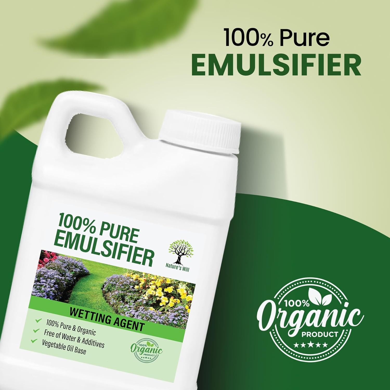 Nature’s Will Pure Organic Emulsifier – Unscented – 100% Natural Wetting Agent