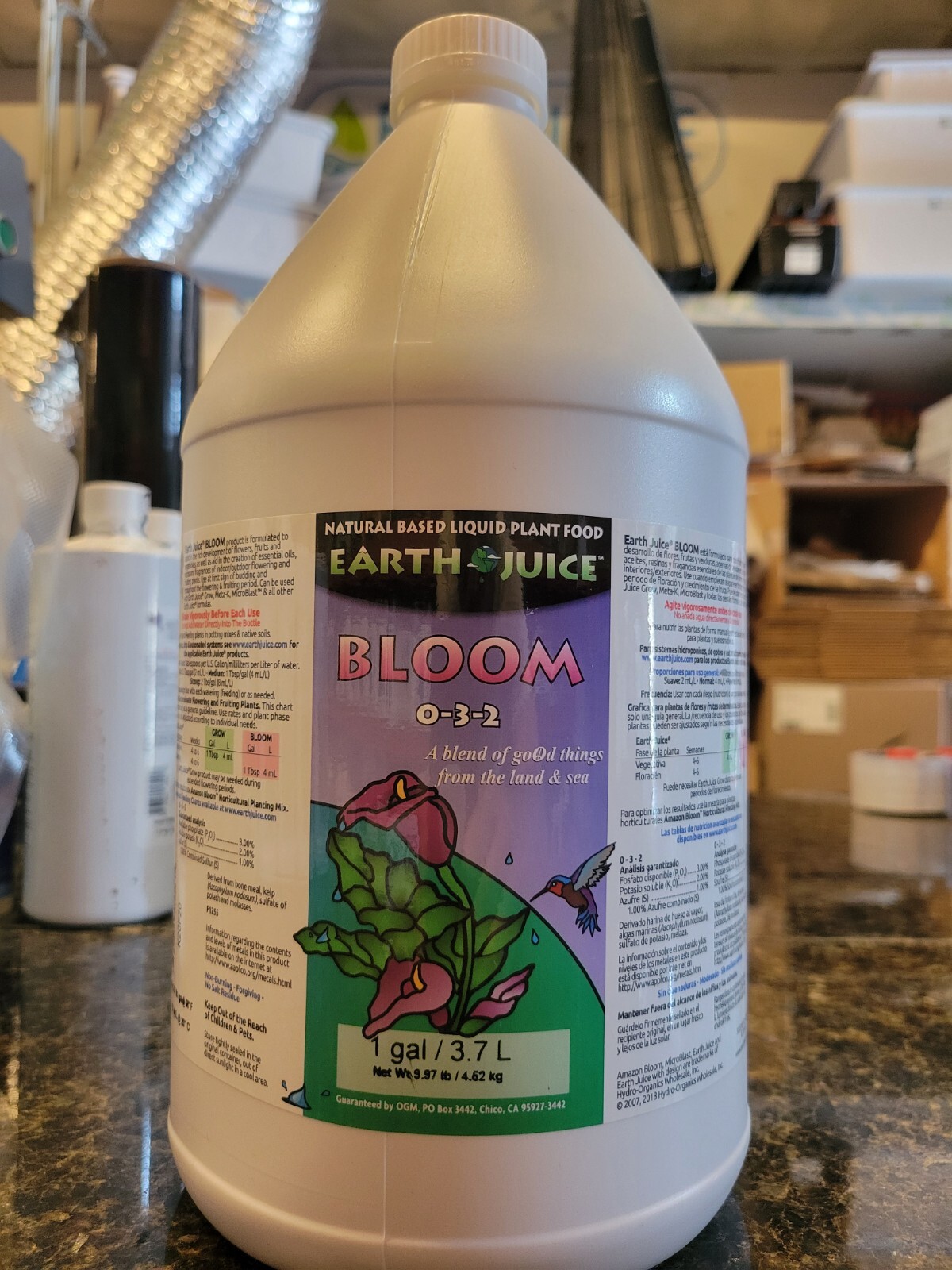 Earth Juice 1 Gallon of Bloom 0-3-2 Natural Based Liquid Plant Food Concentrate