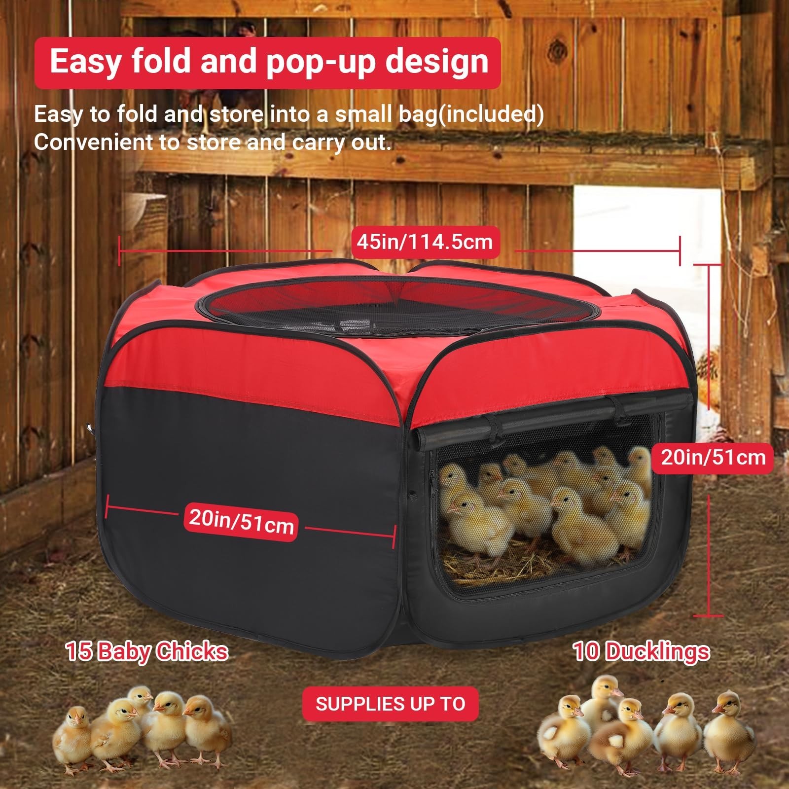 FAMIROSA Brooder Box for Chicks Starter Kit, Pop up and Breathable Chicken Br…