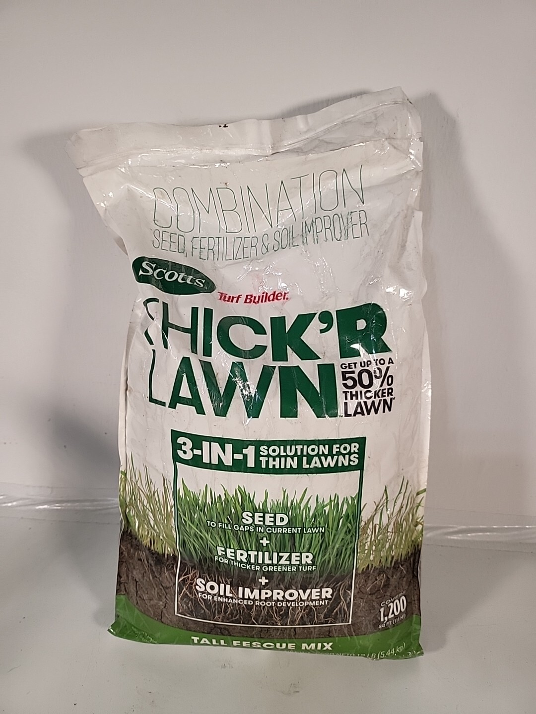 Scotts Turf Builder Thick’R Lawn Tall Fescue Mix, 12 lb., 3-in-1 Solution NEW
