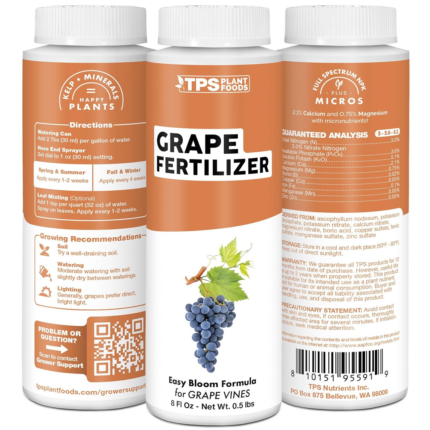 Grape Fertilizer – Liquid Plant Food for Bigger Harvests, Stronger Vines & Bette