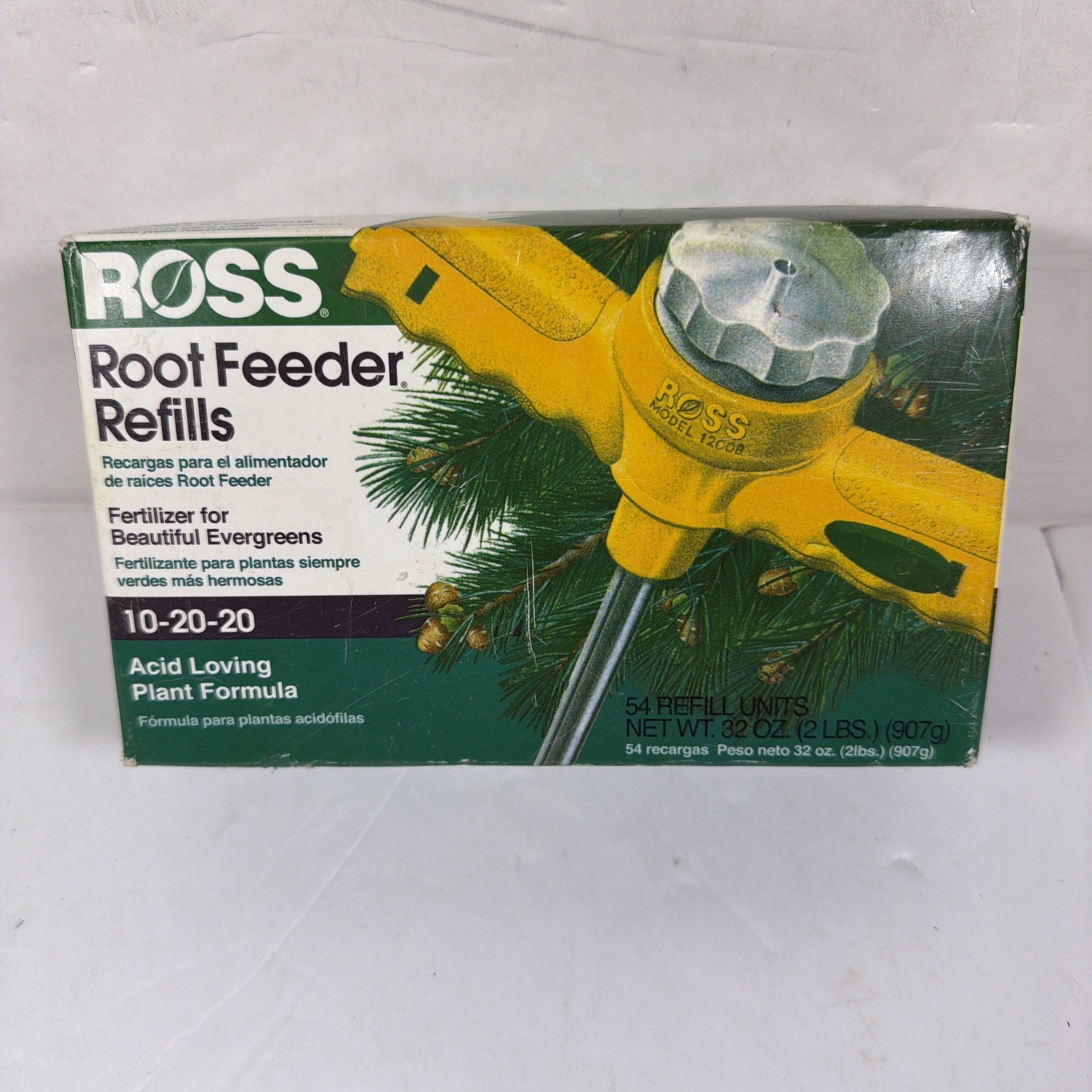 Ross Root Feeder Refills 10-20-20 Box 54 Units Evergreens 2 lb Acid Loving READ