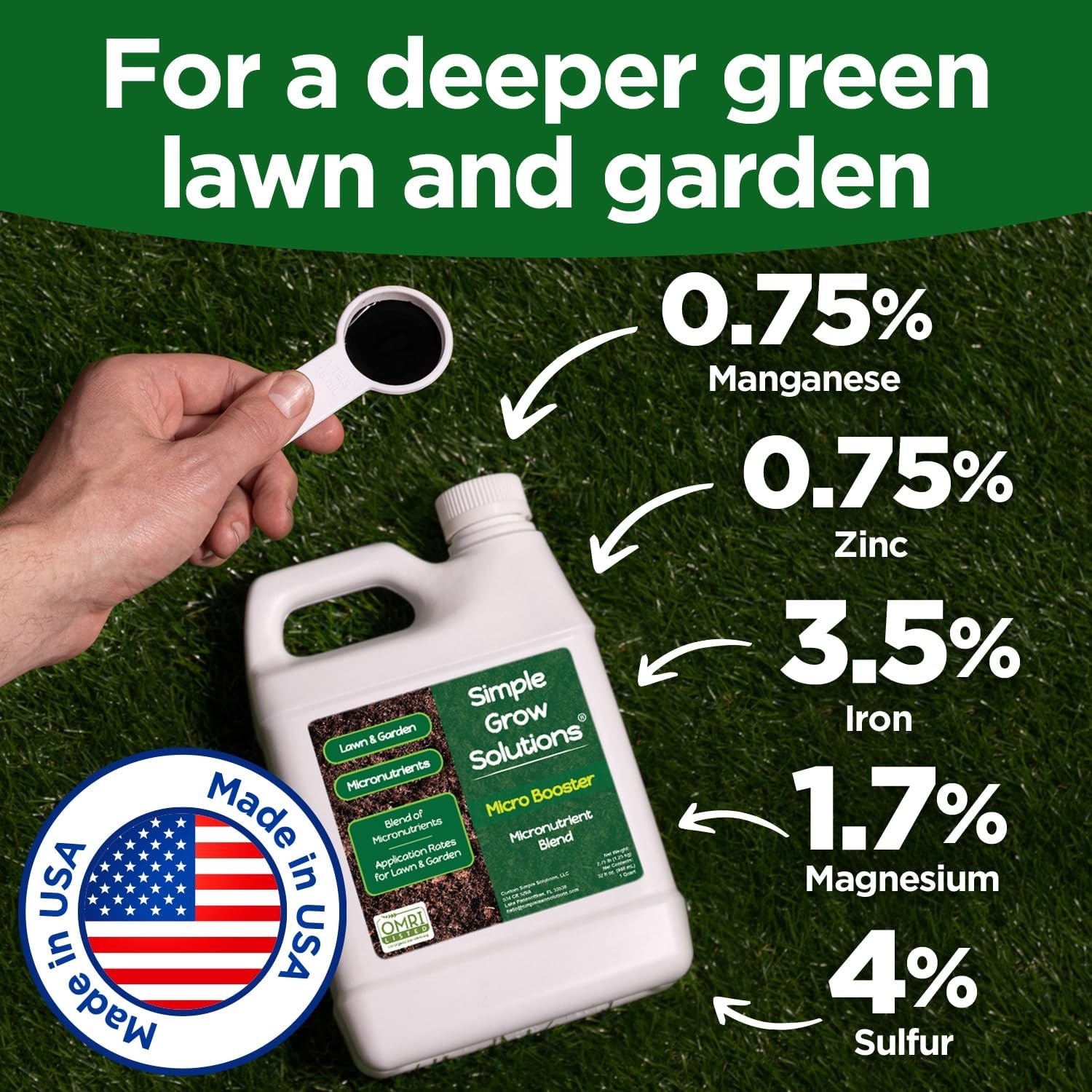 Organic Micronutrient Booster- Complete Plant & Turf Nutrients- Simple Grow