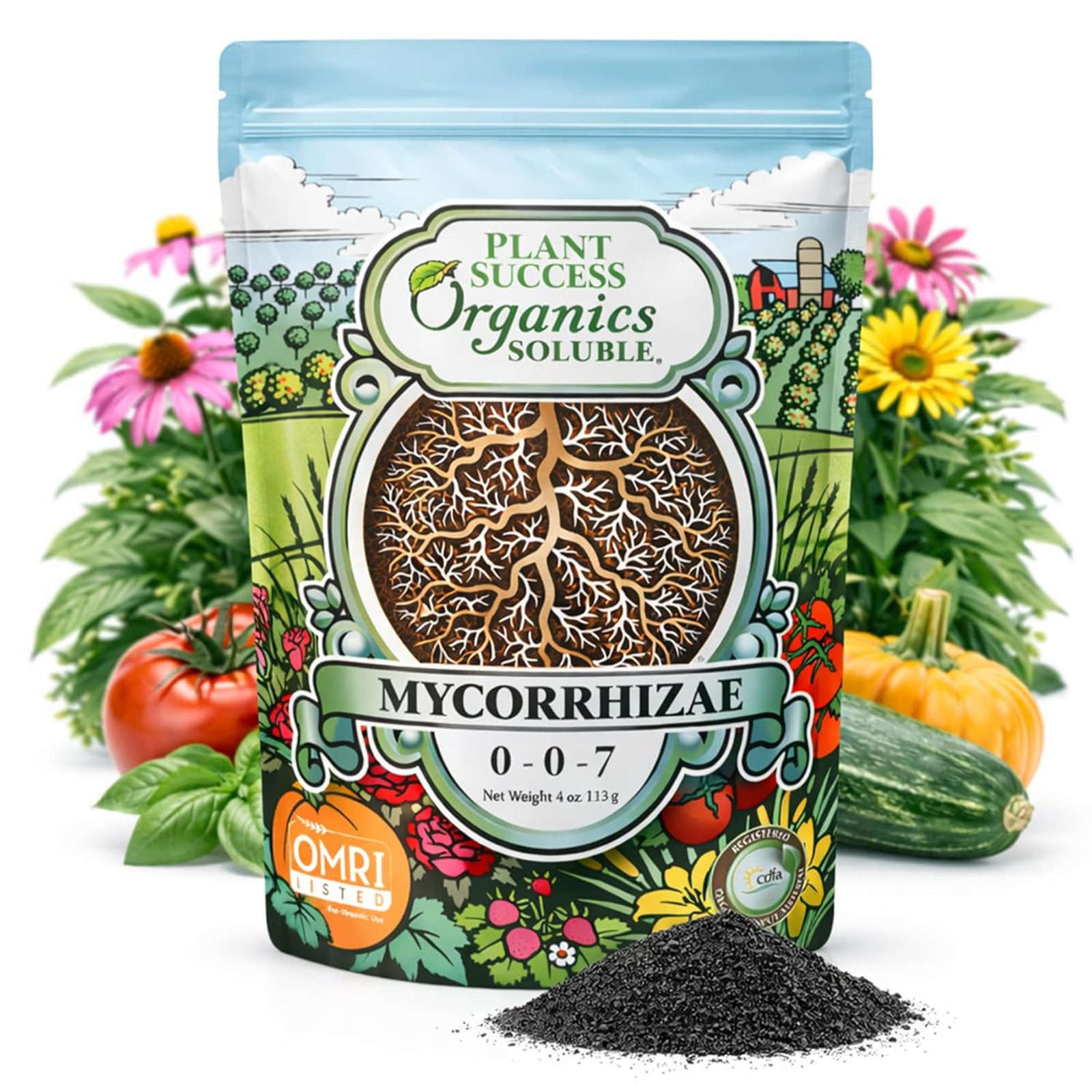 Mycorrhizal Fungi Organic Root Enhancer 20 Strain OMRI Edible Plants Soil Coco