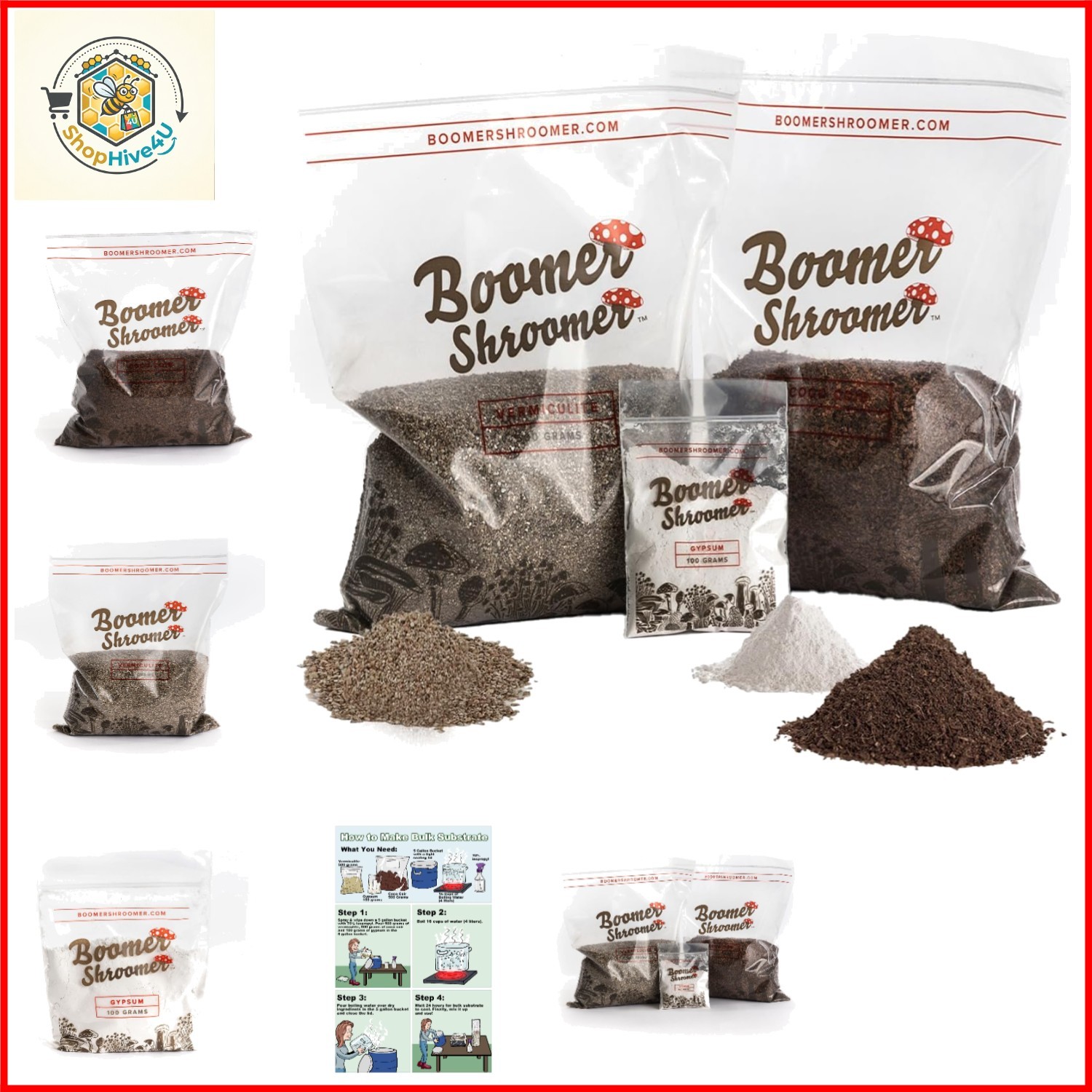 Dry Bulk Substrate for Mushroom Cultivation Coco Coir, Vermiculite, Gypsum | …