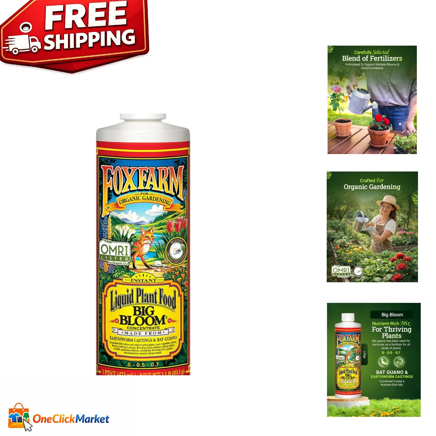 Organic Big Bloom Liquid Fertilizer by Fox Farm – Supports All Growth Stages