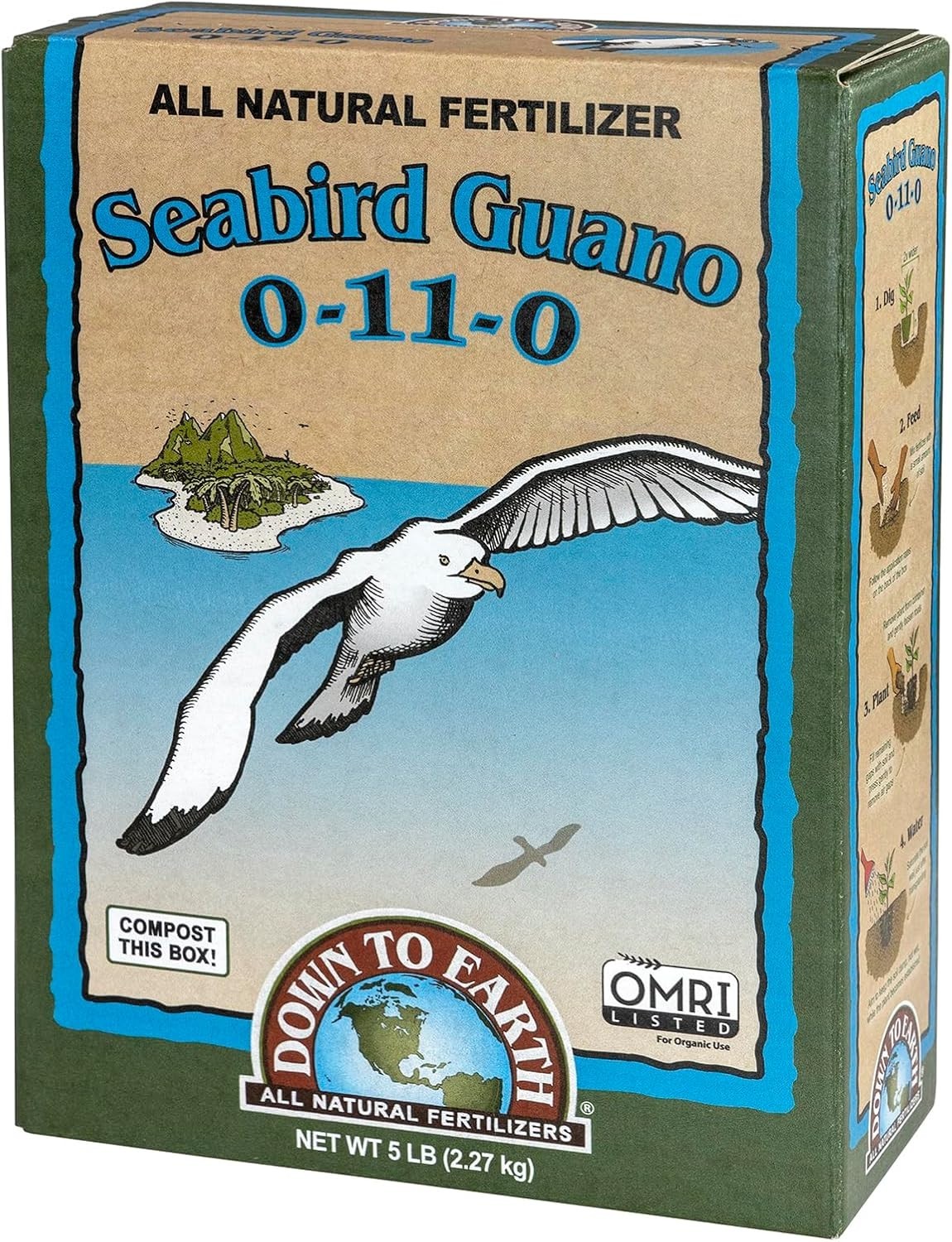 All Natural 5 lb Seabird Guano Fertilizer – Boosts Blooms & Soil Health