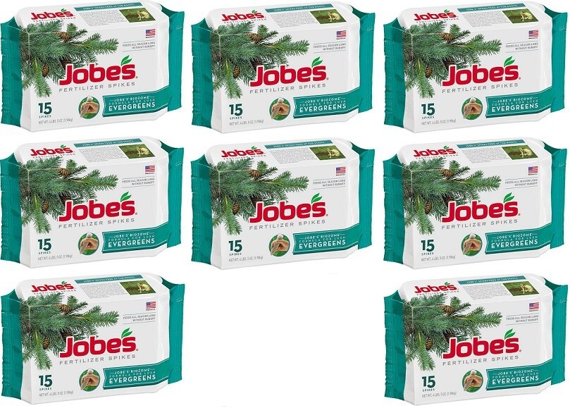 Jobe’s 01611 15 Count Evergreen Fertilizer Food Spikes – Pack of 8