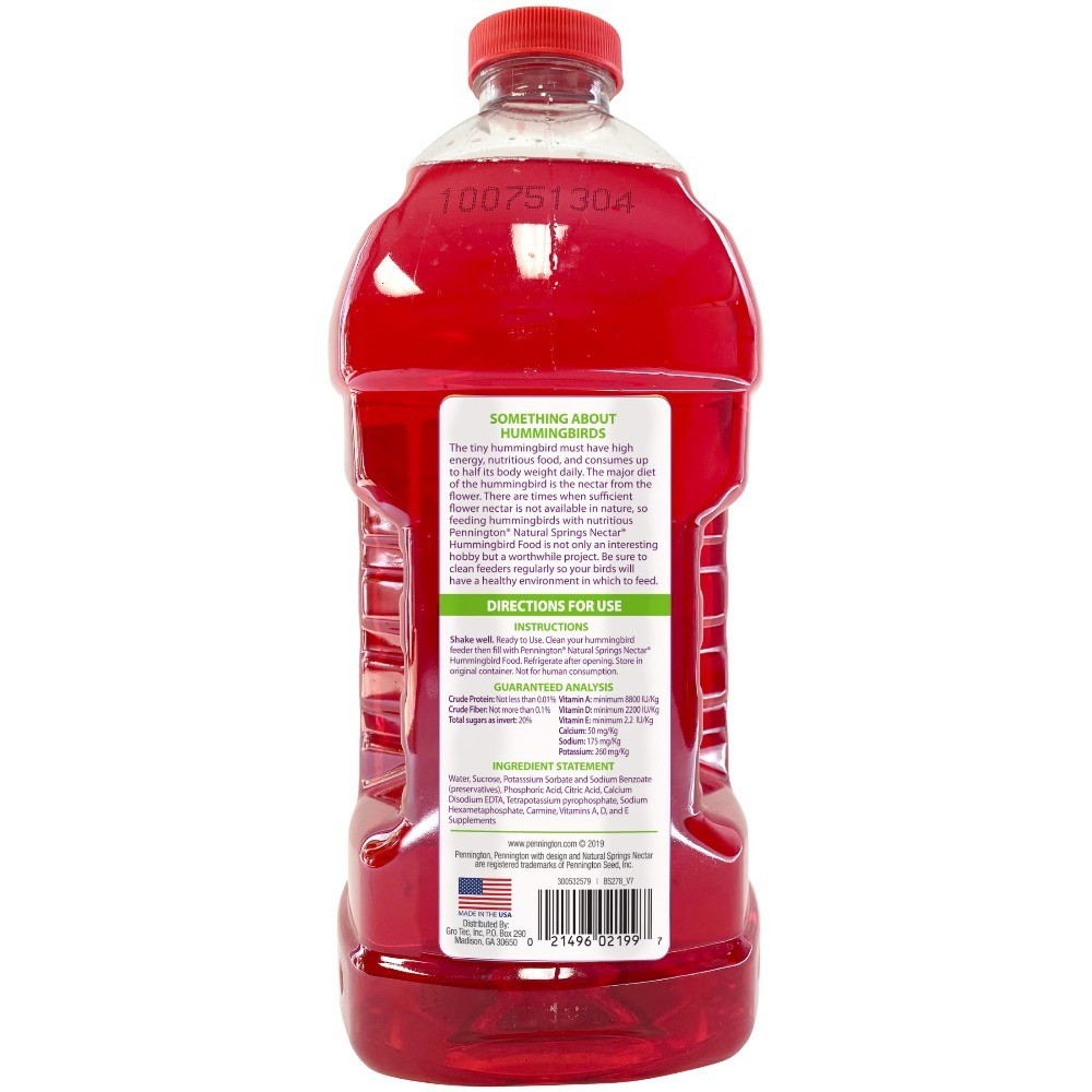 Hummingbird Ready to Use Food Liquid No Artificial Dye 64 Fl Oz