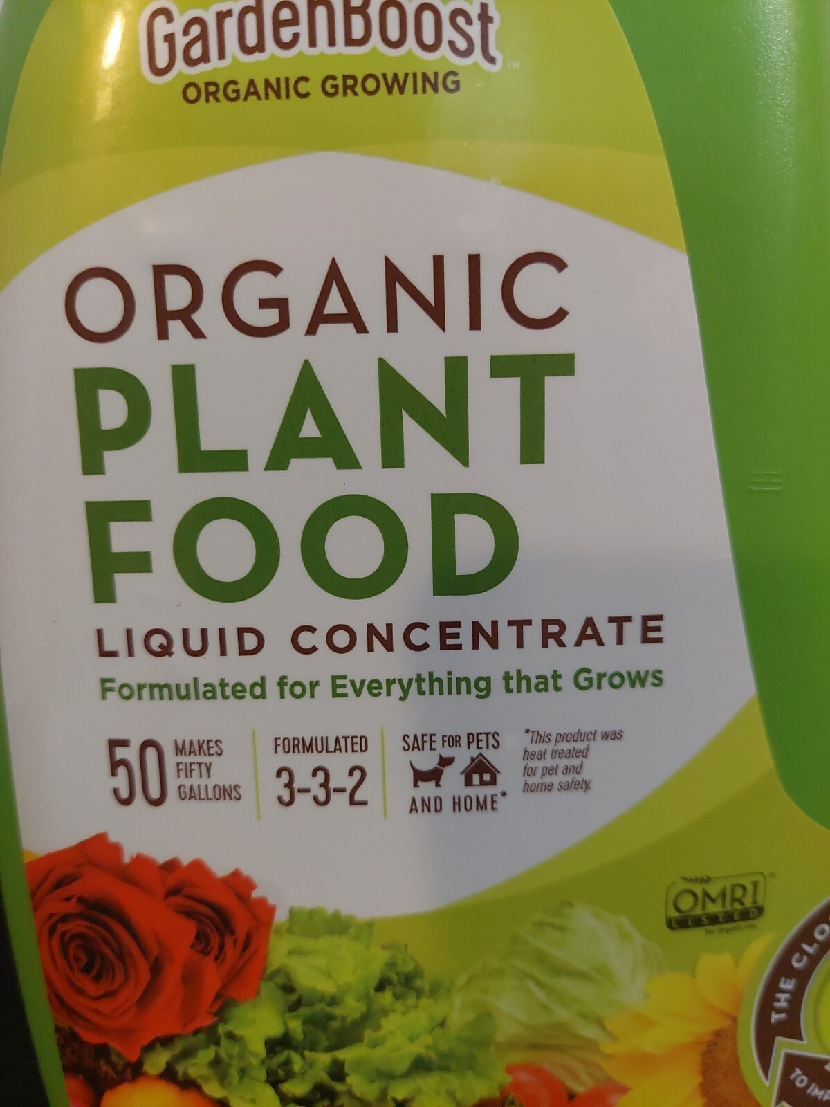 Garden Boost Organic Plant Food Liquid Concentrate 100 oz makes 50 gallons 3-3-2
