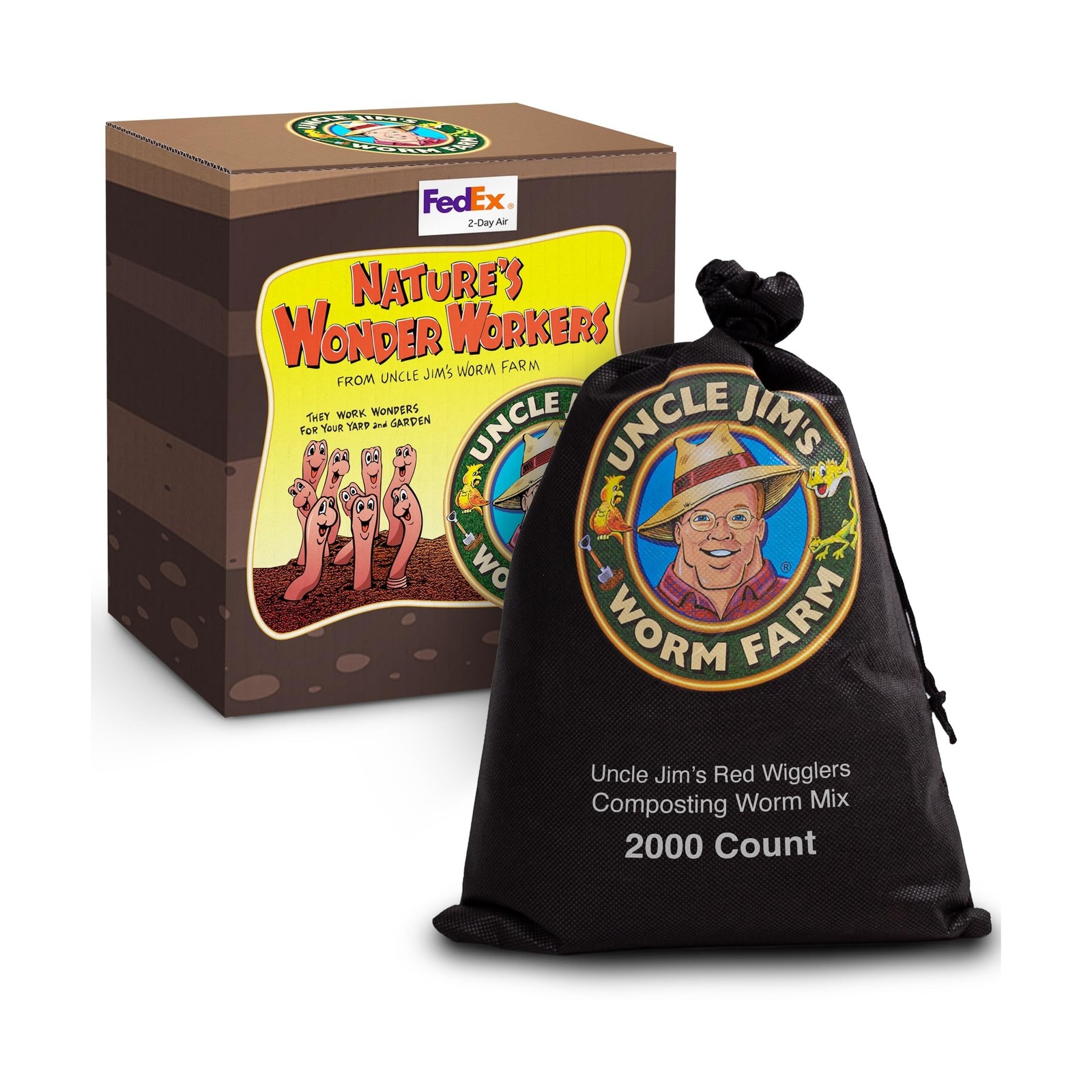 Uncle Jim’s Worm Farm 2000 Count Red Wiggler Composting Worms Mix for Garden …