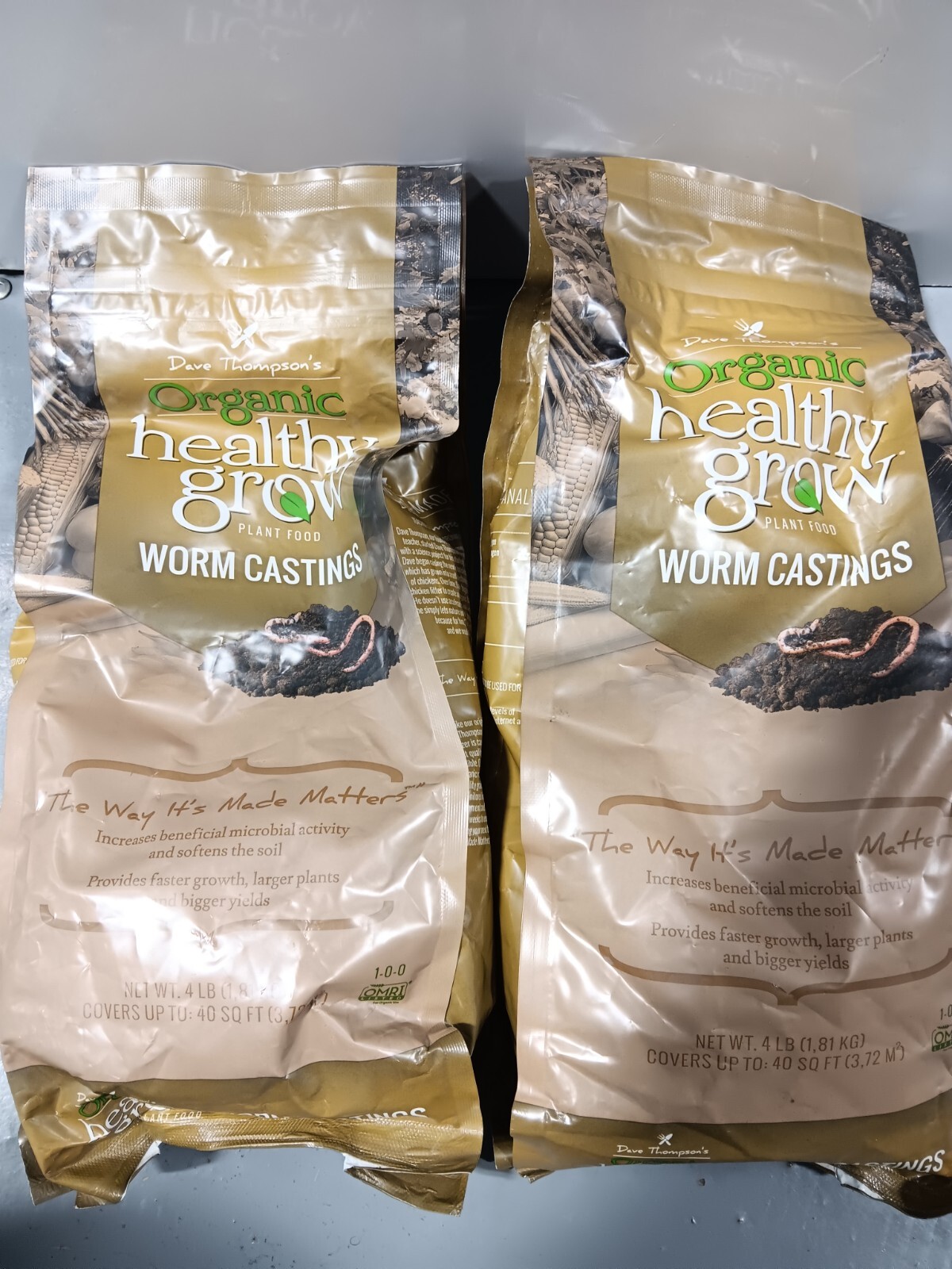 2 pack ORGANIC HEALTHY GROW PLANT FOOD WORM CASTINGS 4 LB