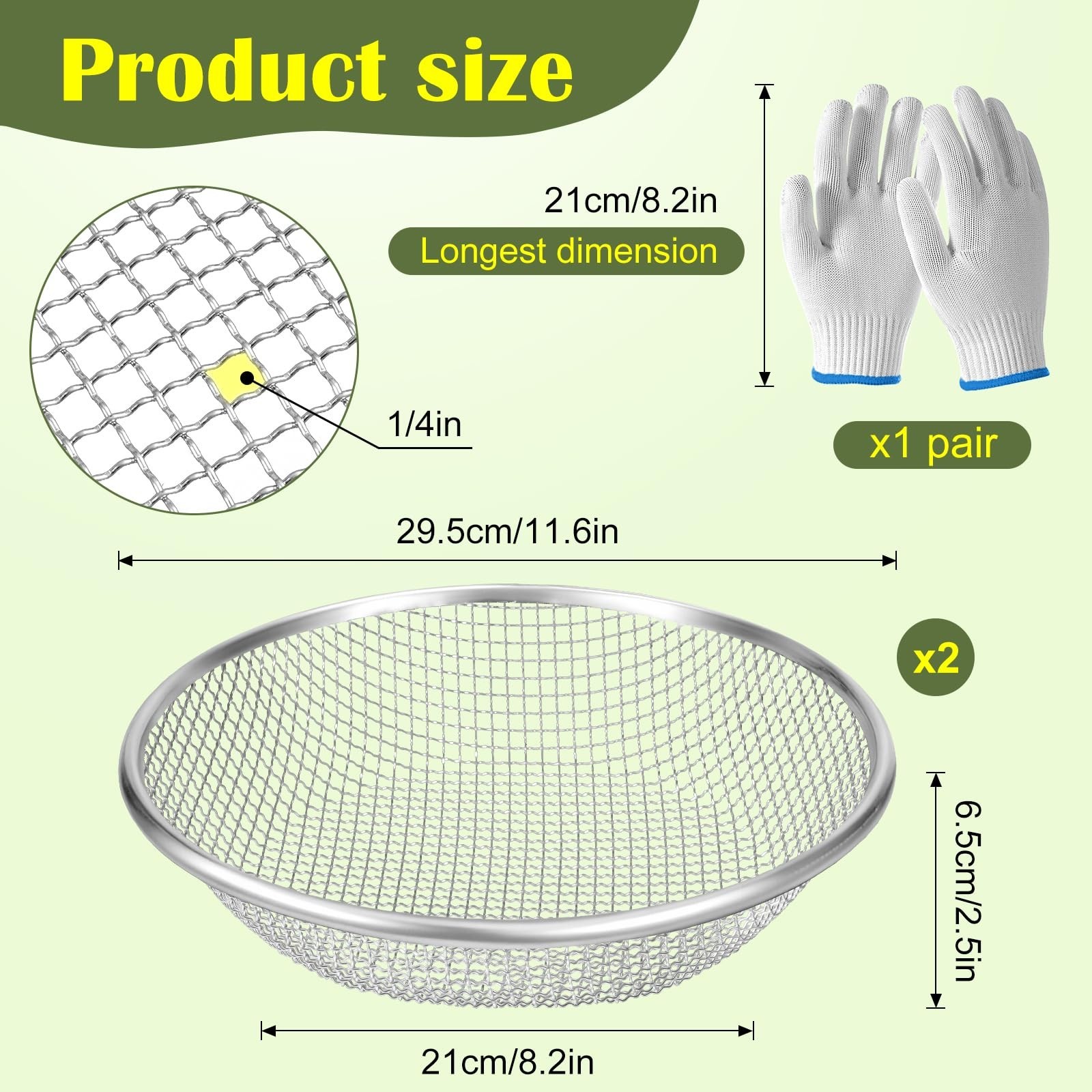 2PCS 1/4 Inch Mesh Soil Sifter for Gardening,Compost Sifter for 5 Gallon Buck…