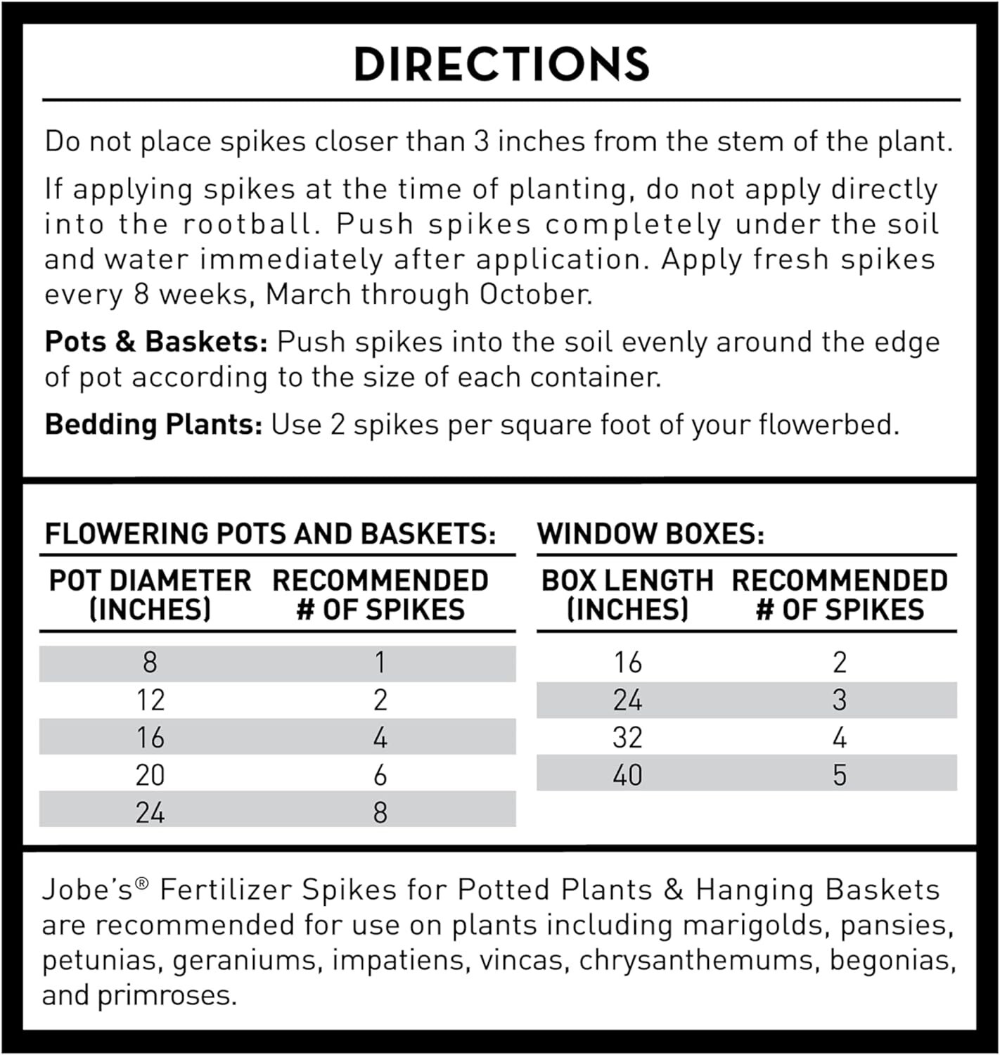 Jobe’s 06105 18 Count 8-9-12 Potted & Hanging Plant Fertilizer Spikes – 4 Pack
