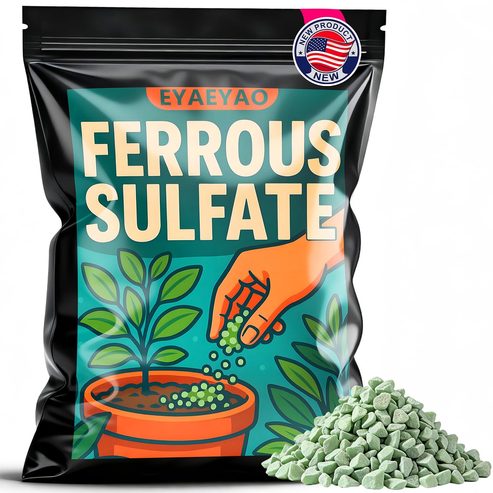 EYAEYAO Ferrous Sulfate Granules 20% Iron, Soil Acidifier for Lawns & 8 oz