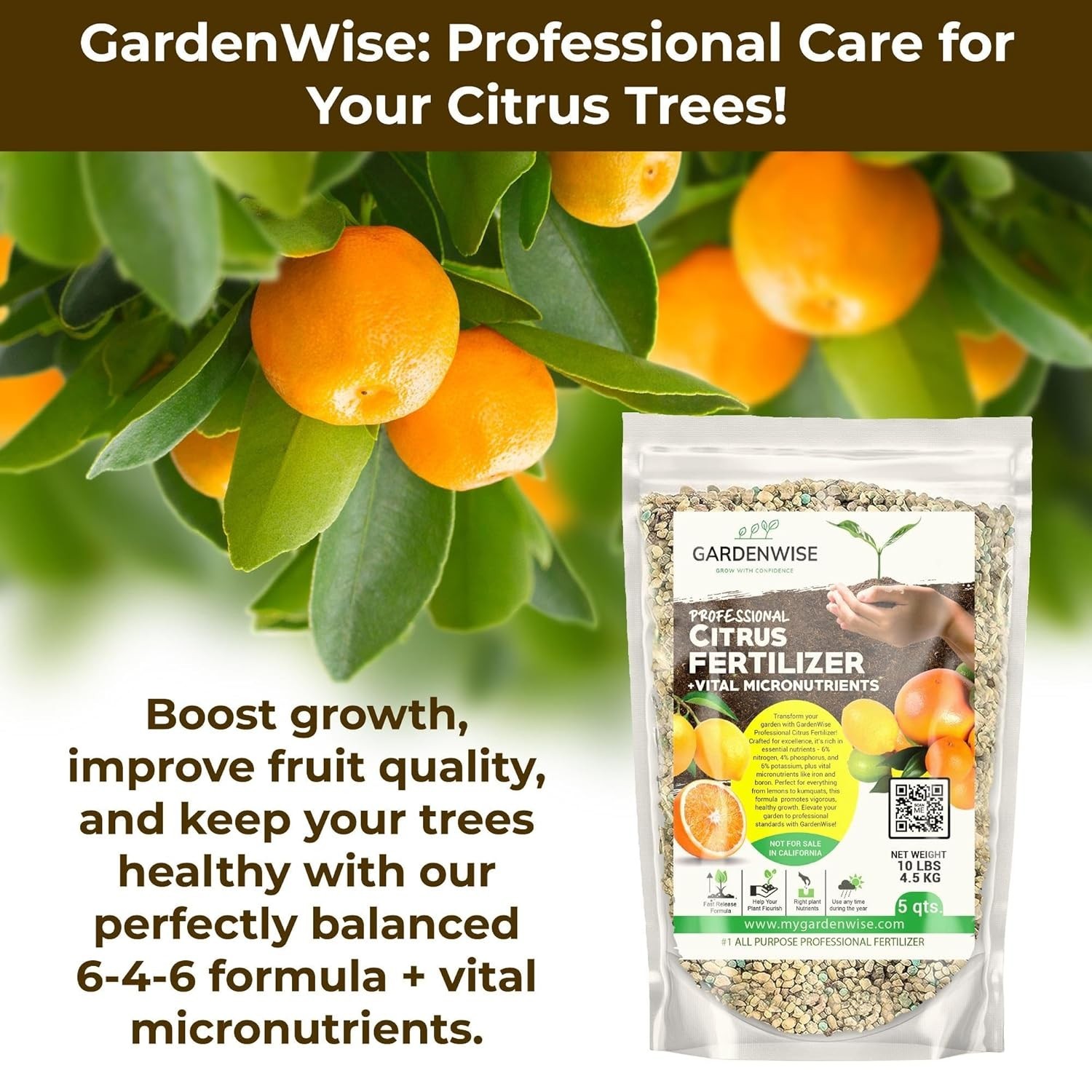 Advanced Citrus Fertilizer with Micronutrients – Boost Fruit Quality in 1 Quart