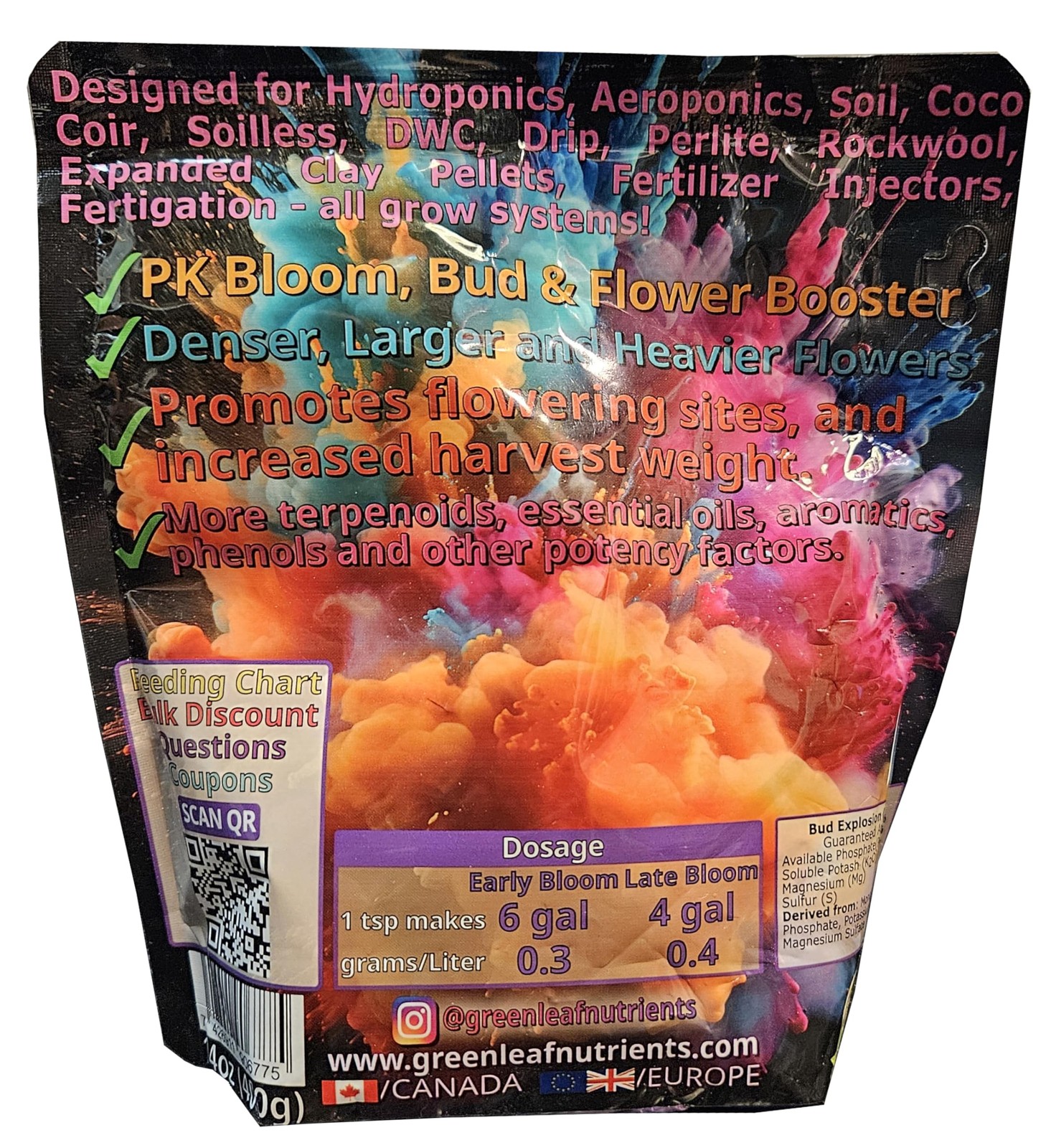 Bud Explosion PK Bloom Budding Fruiting Flowering Booster for Soil and Hydrop…