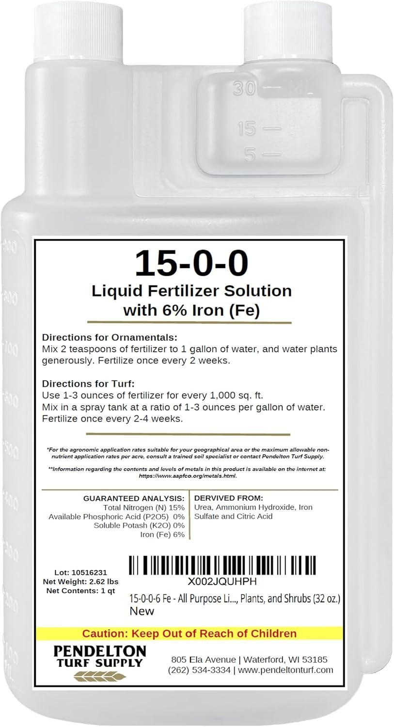 Pendelton Turf Supply 15-0-0-6 Fe Fertilizer – Liquid Solution for Dark Greens