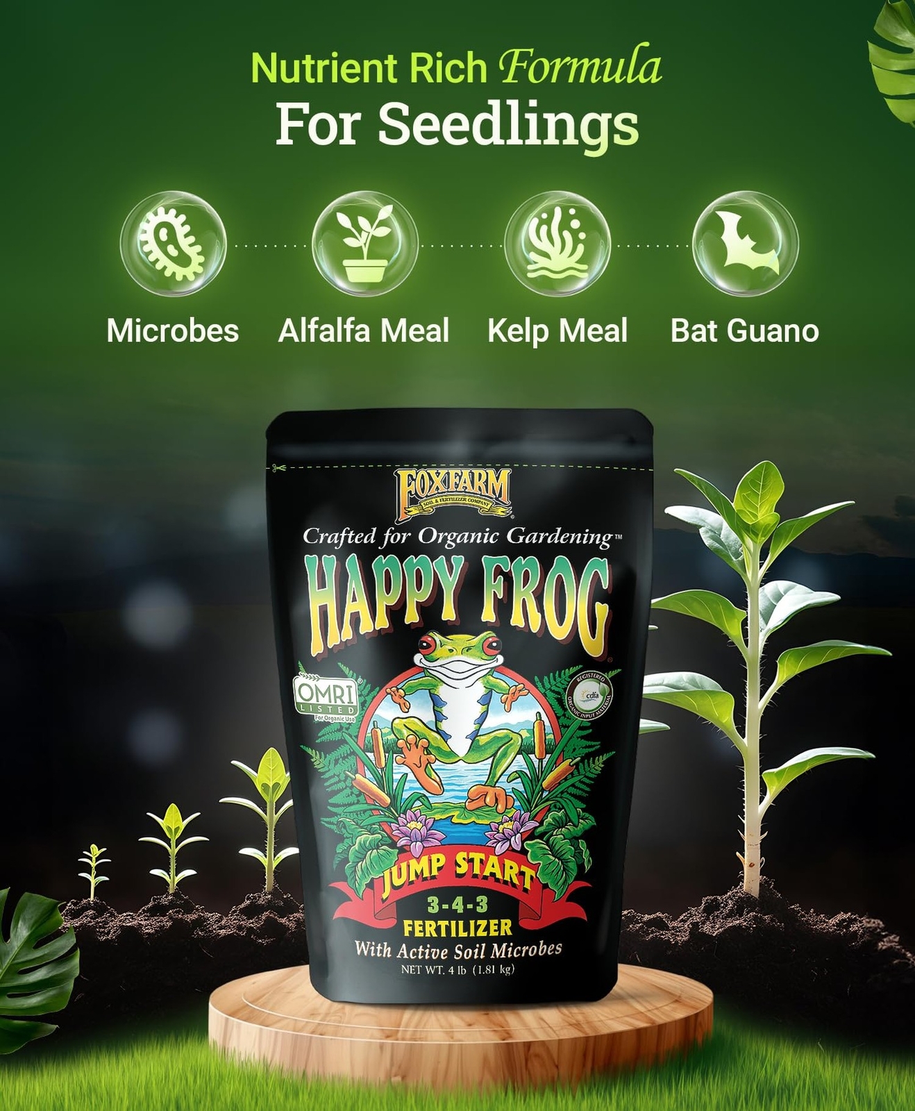 FoxFarm Happy Frog Jump Start Fertilizer, Seedling Fertilizer for Essential N…