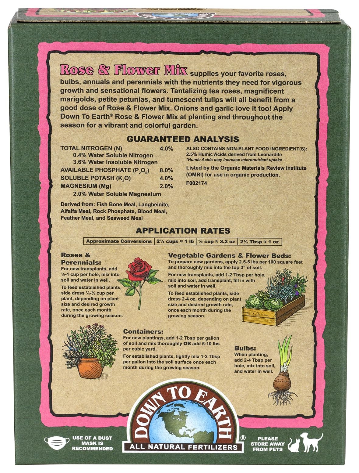 Organic Rose & Flower Mix – Plant Food for Roses, Bulbs, Flowers and Ornament…
