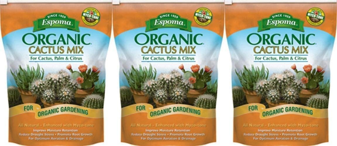 Espoma CA4 4-Quart Organic Cactus Mix, 3 Pack